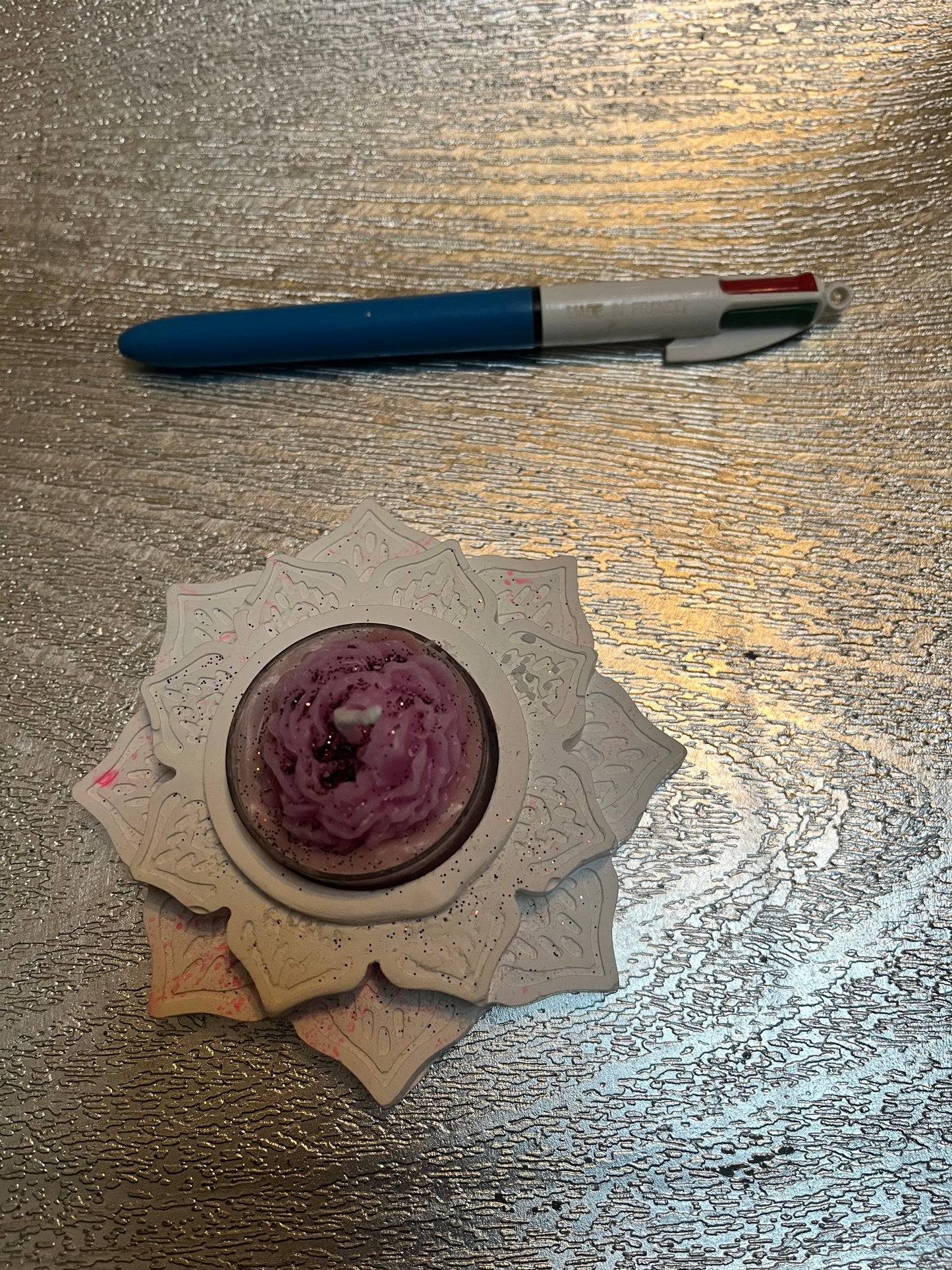 Bougie / fleur de lotus en plâtre