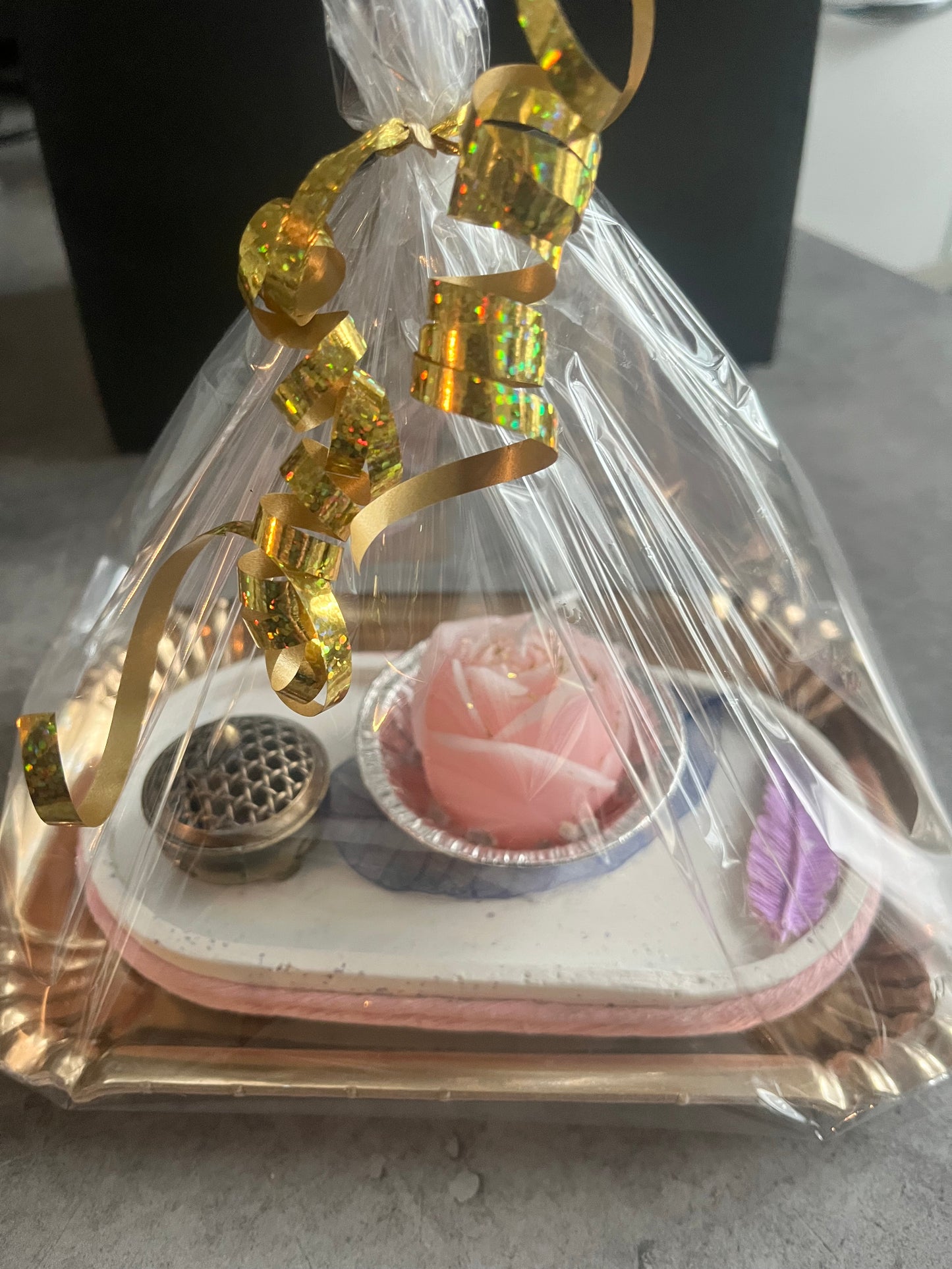 Bougie / plateau + porte encens