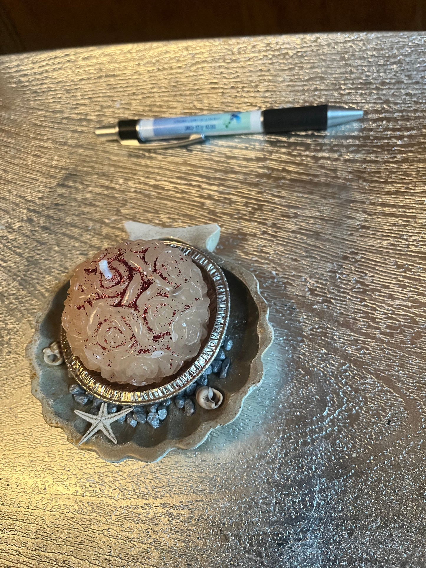 Bougie / coquille St Jacques en plâtre