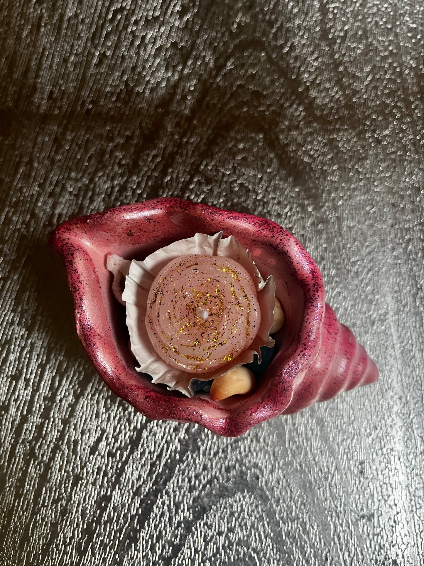 Bougie / coquille d escargot en plâtre