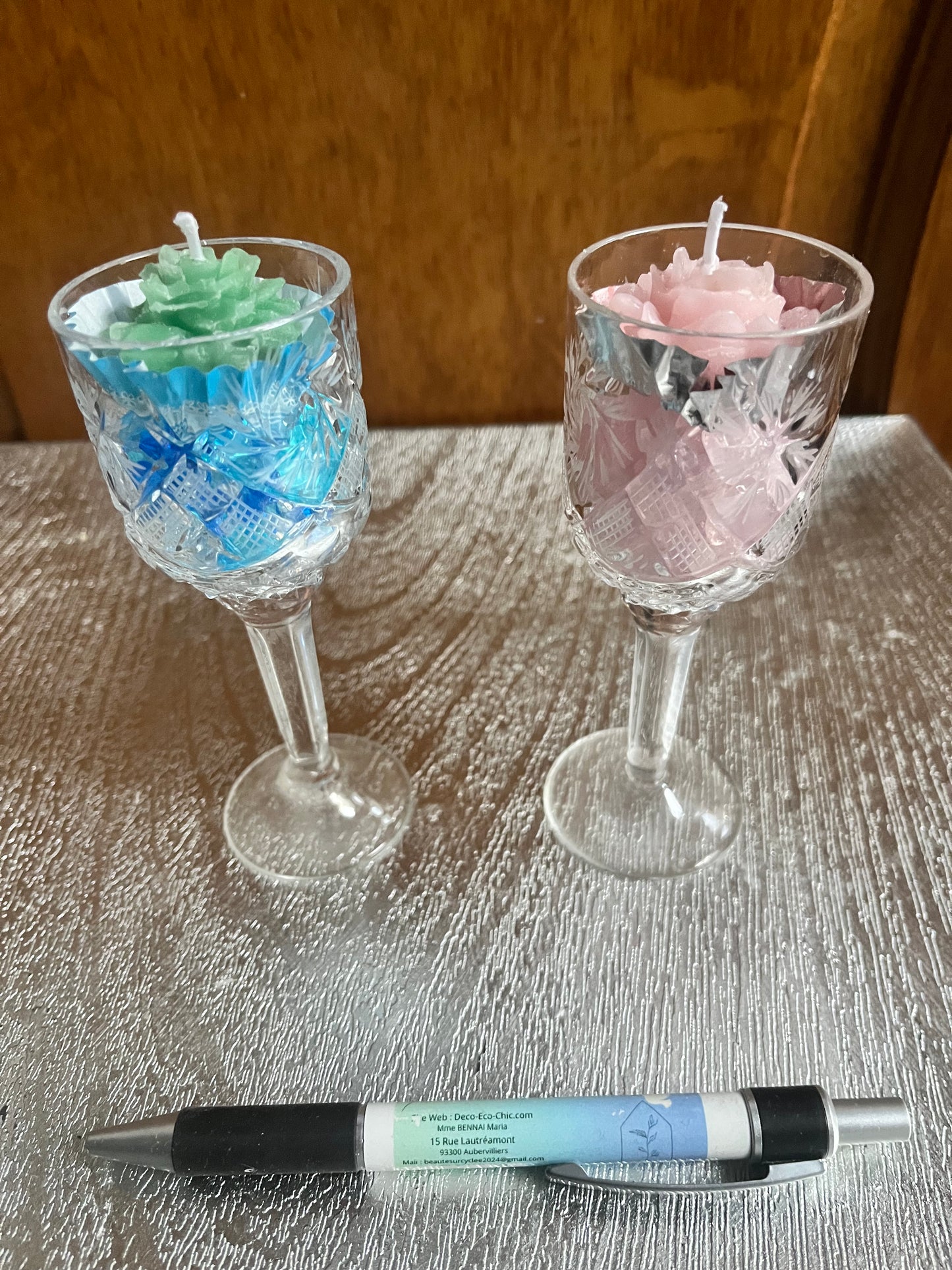 Bougie / mini verre à pieds