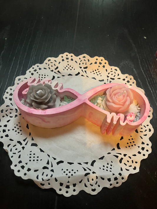 Bougie / you and me en plâtre