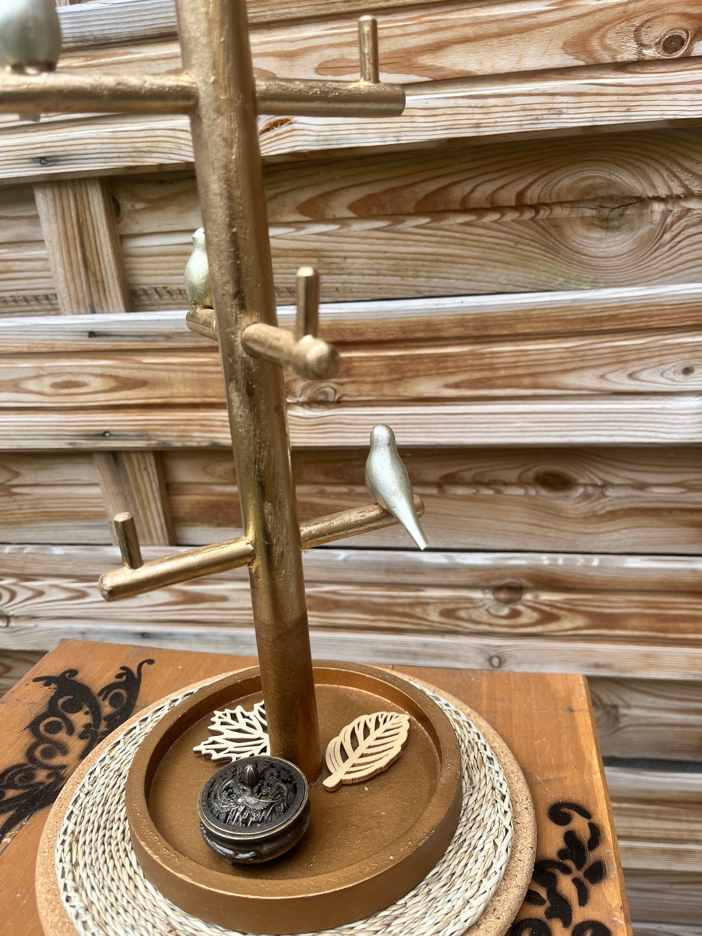 Porte bijoux avec décor oiseaux