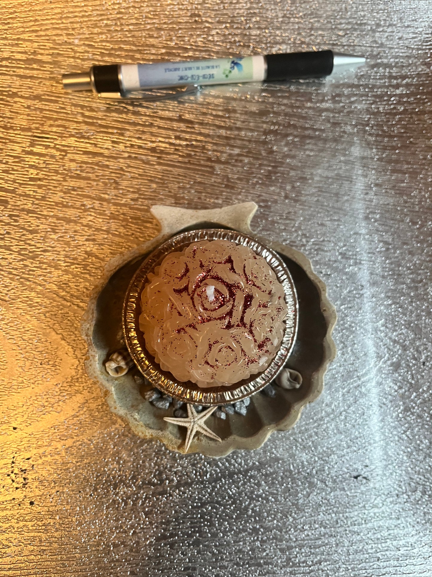Bougie / coquille St Jacques en plâtre