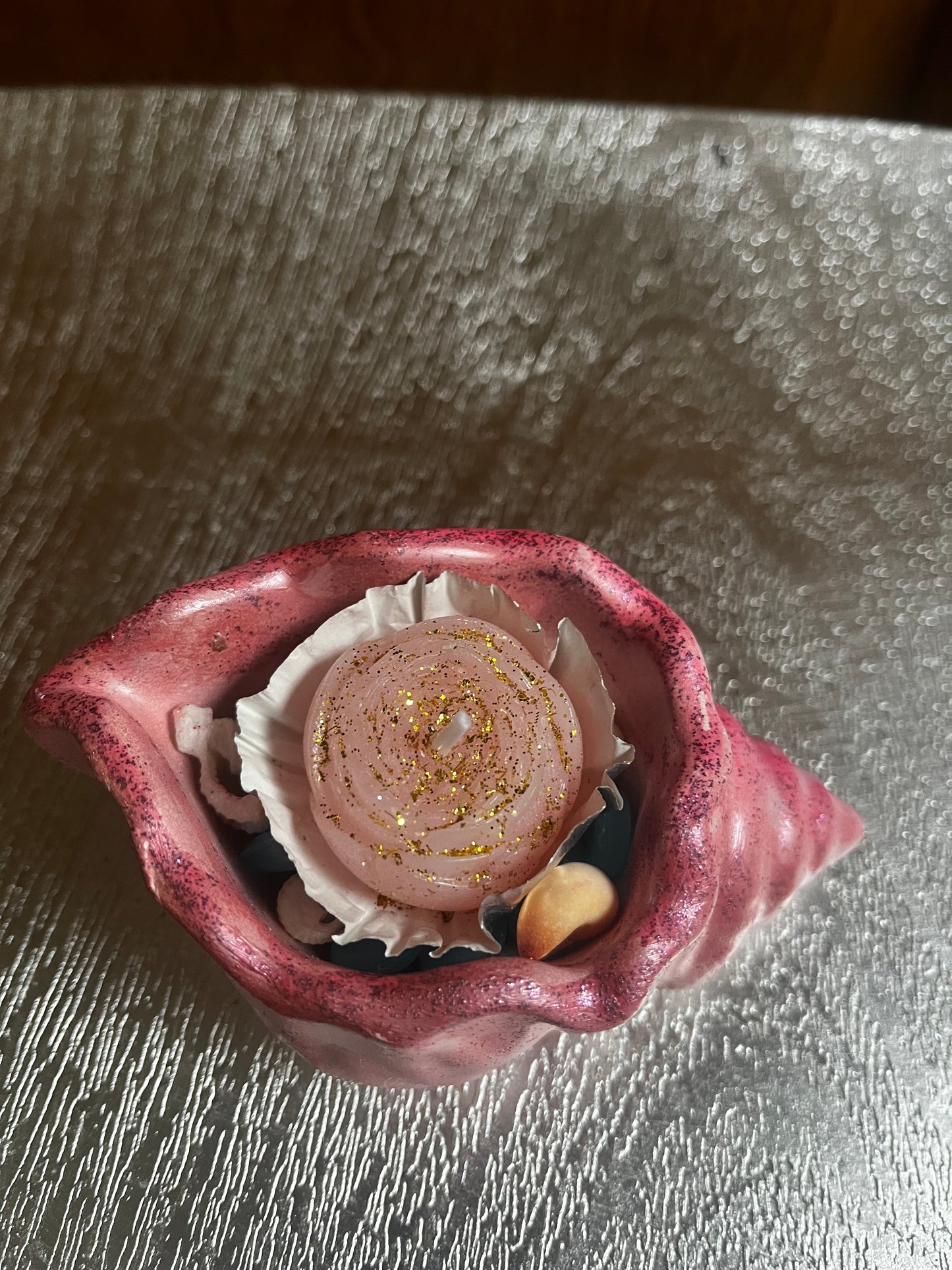Bougie / coquille d escargot en plâtre