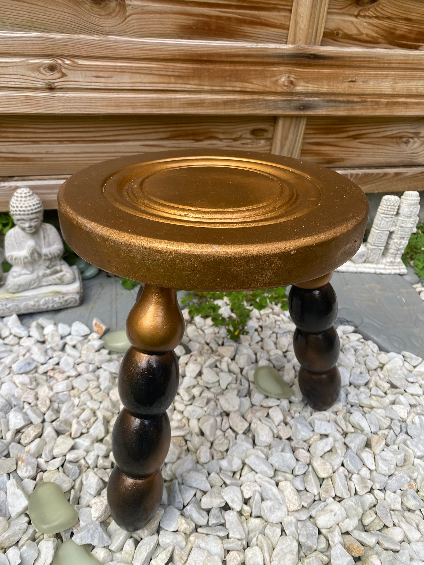 Banc noir et bronze