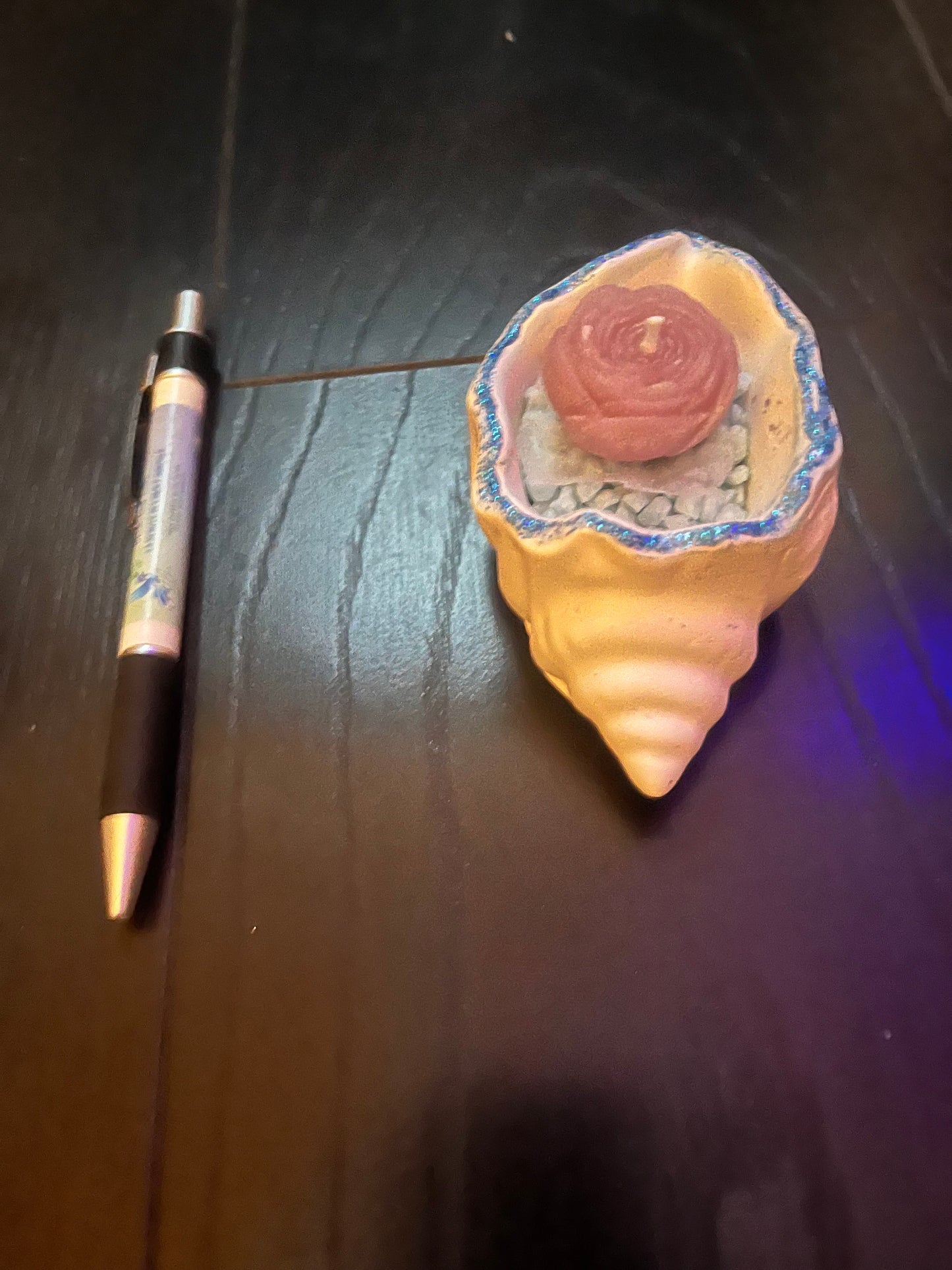 Bougie / coquille escargot en plâtre