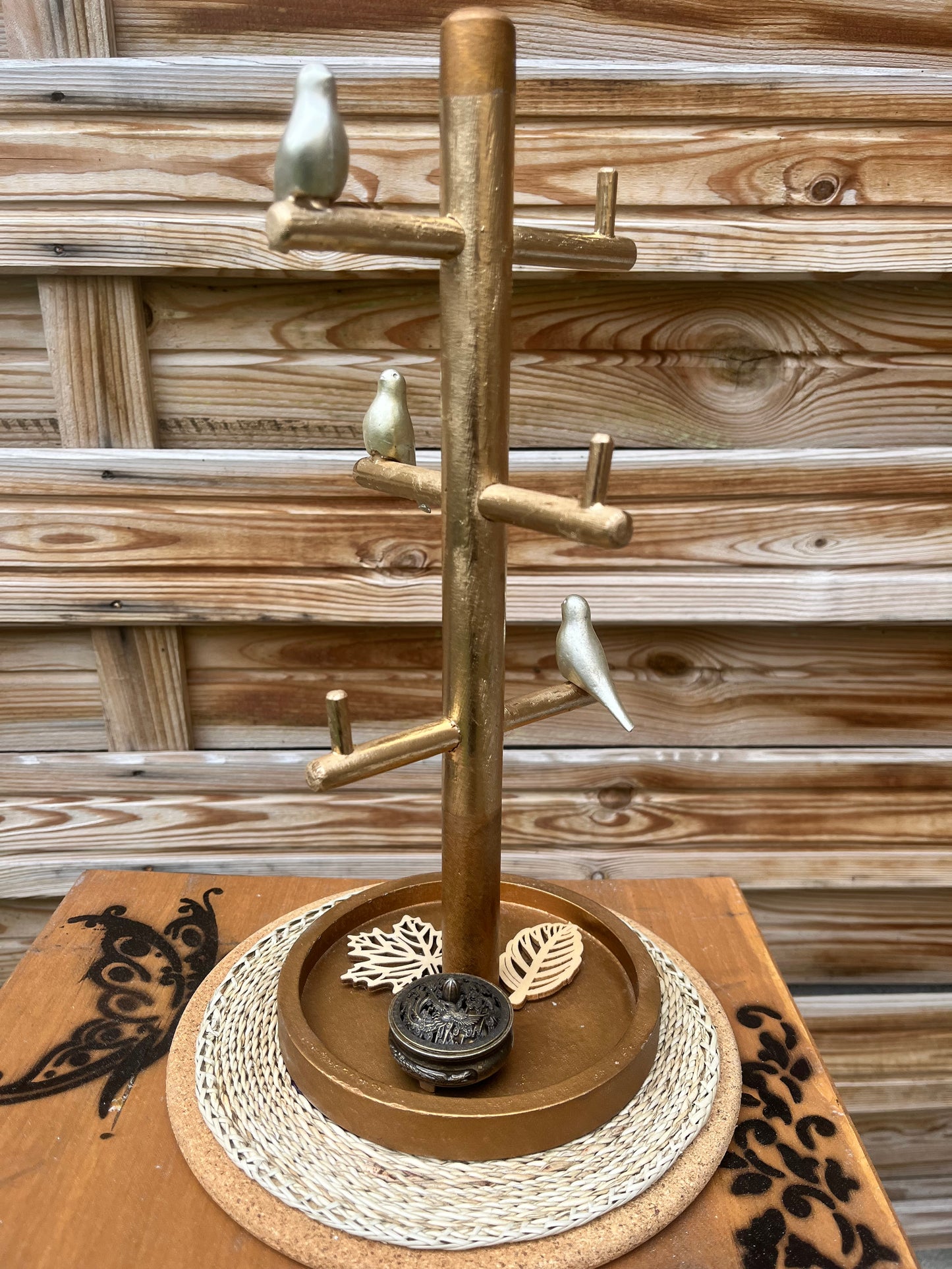 Porte bijoux avec décor oiseaux