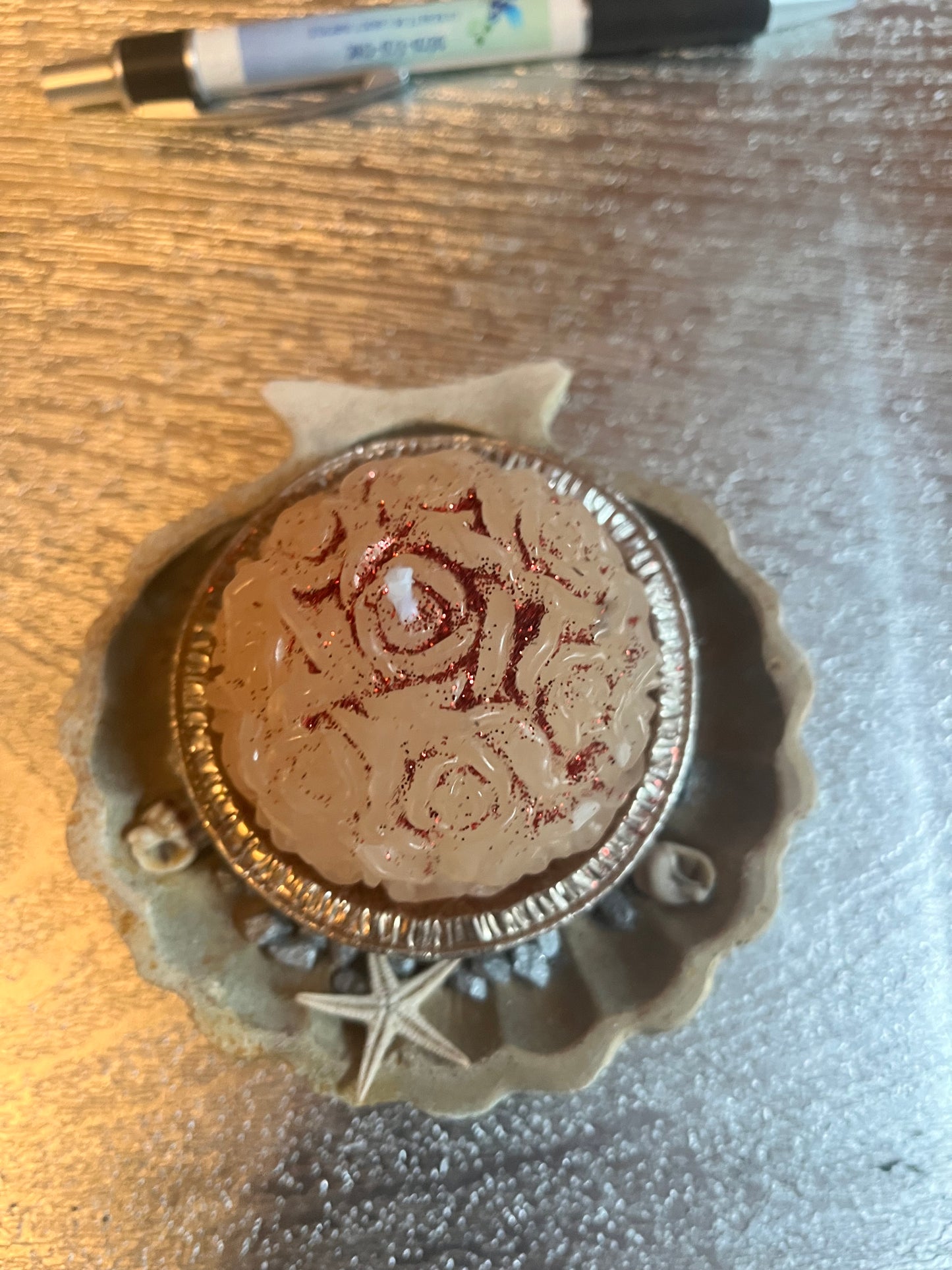 Bougie / coquille St Jacques en plâtre