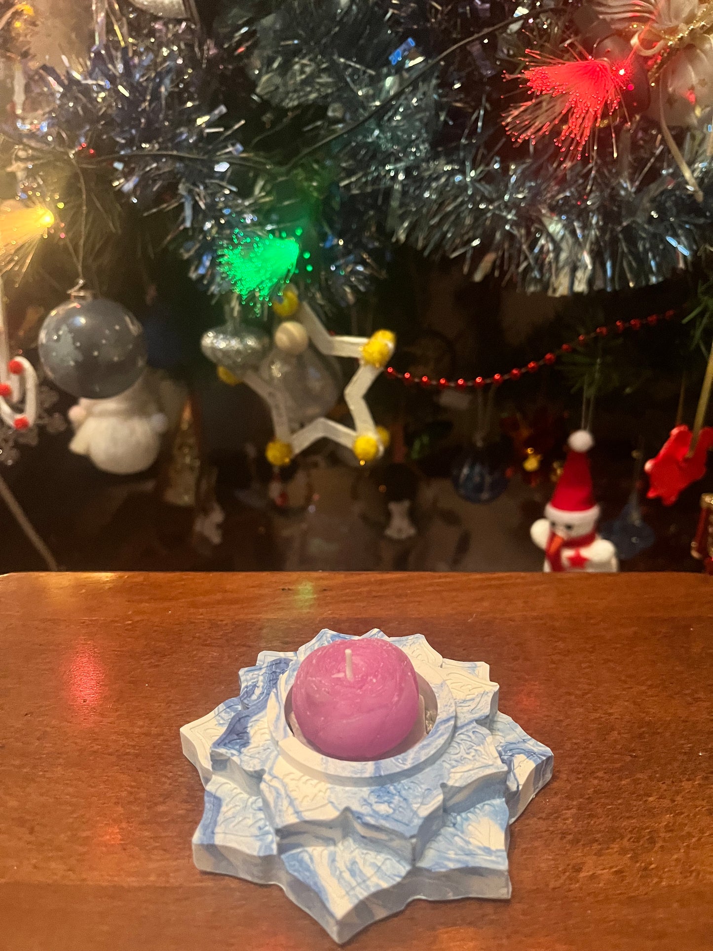 Bougie / fleur de lotus en plâtre