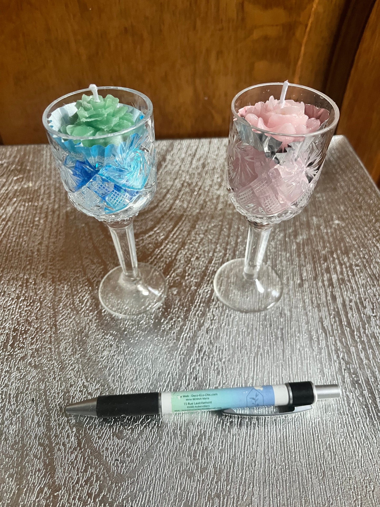 Bougie / mini verre à pieds