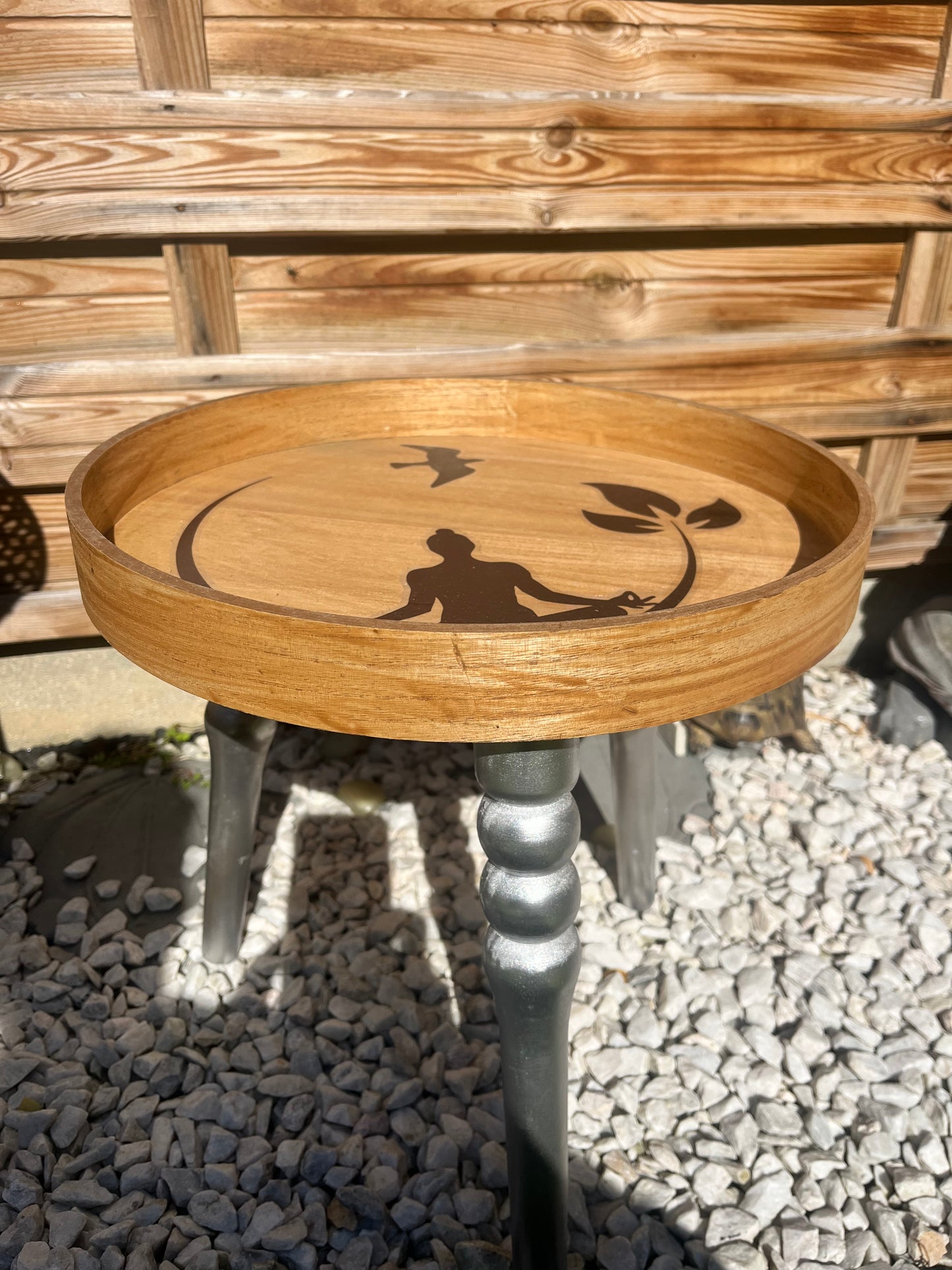 Bougeoir zen avec plateau à pieds