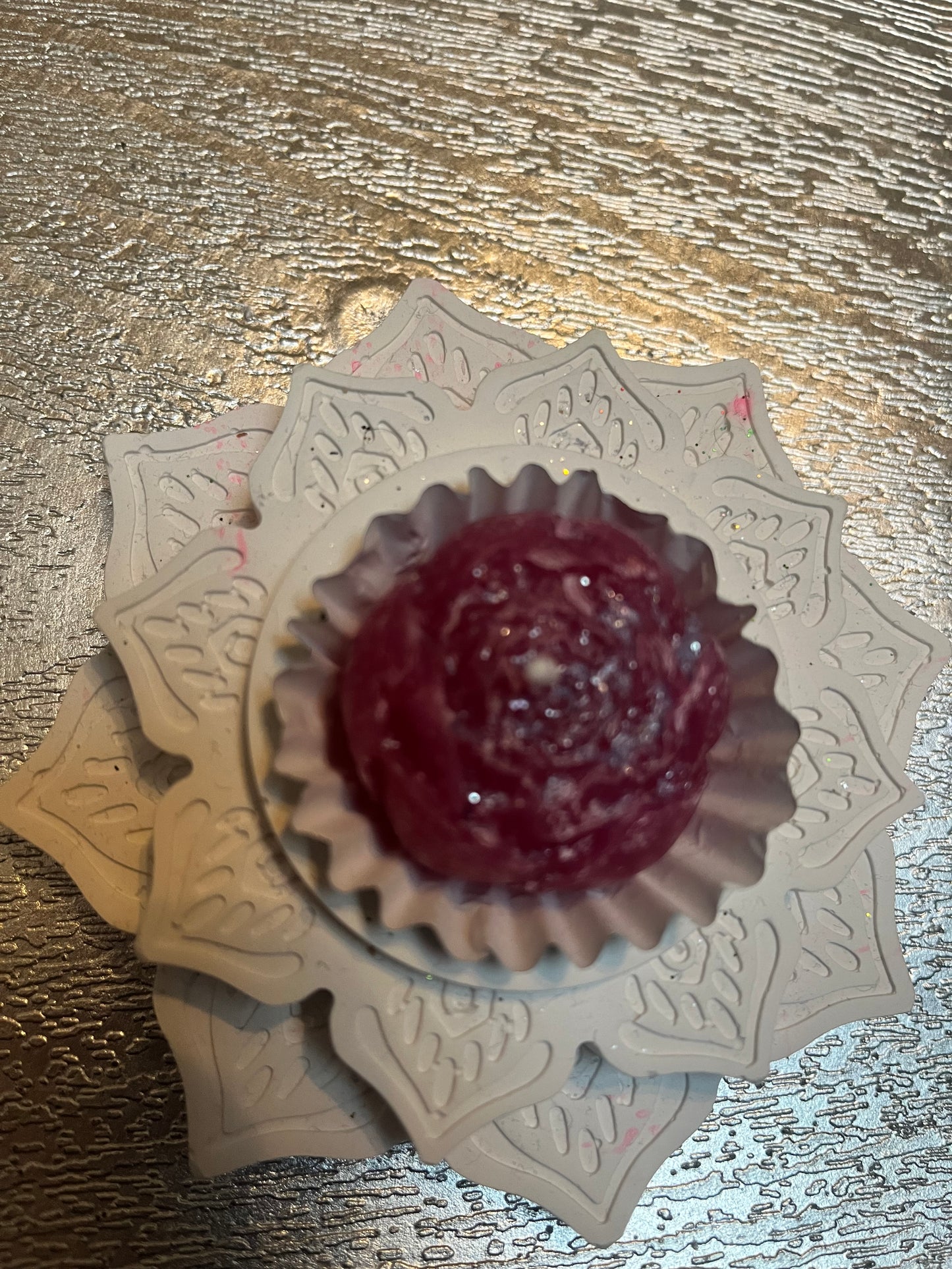 Bougie / fleur de Lotus en plâtre