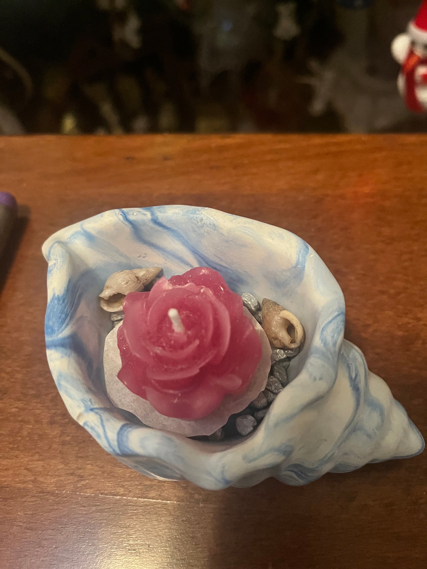 Bougie / coquille d escargot en plâtre