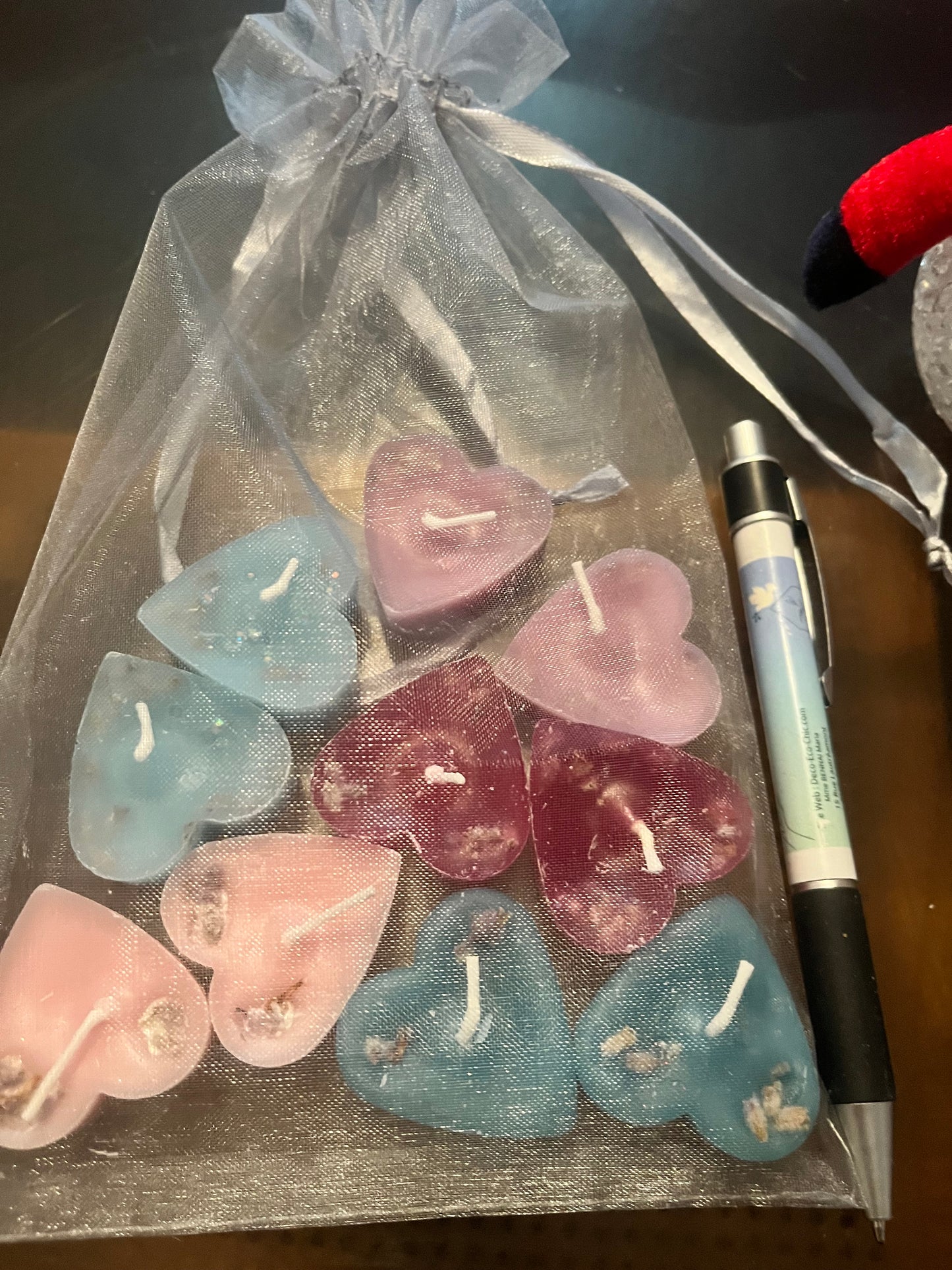 Bougies / Recharge de 10 mini cœurs + 1 gratuite