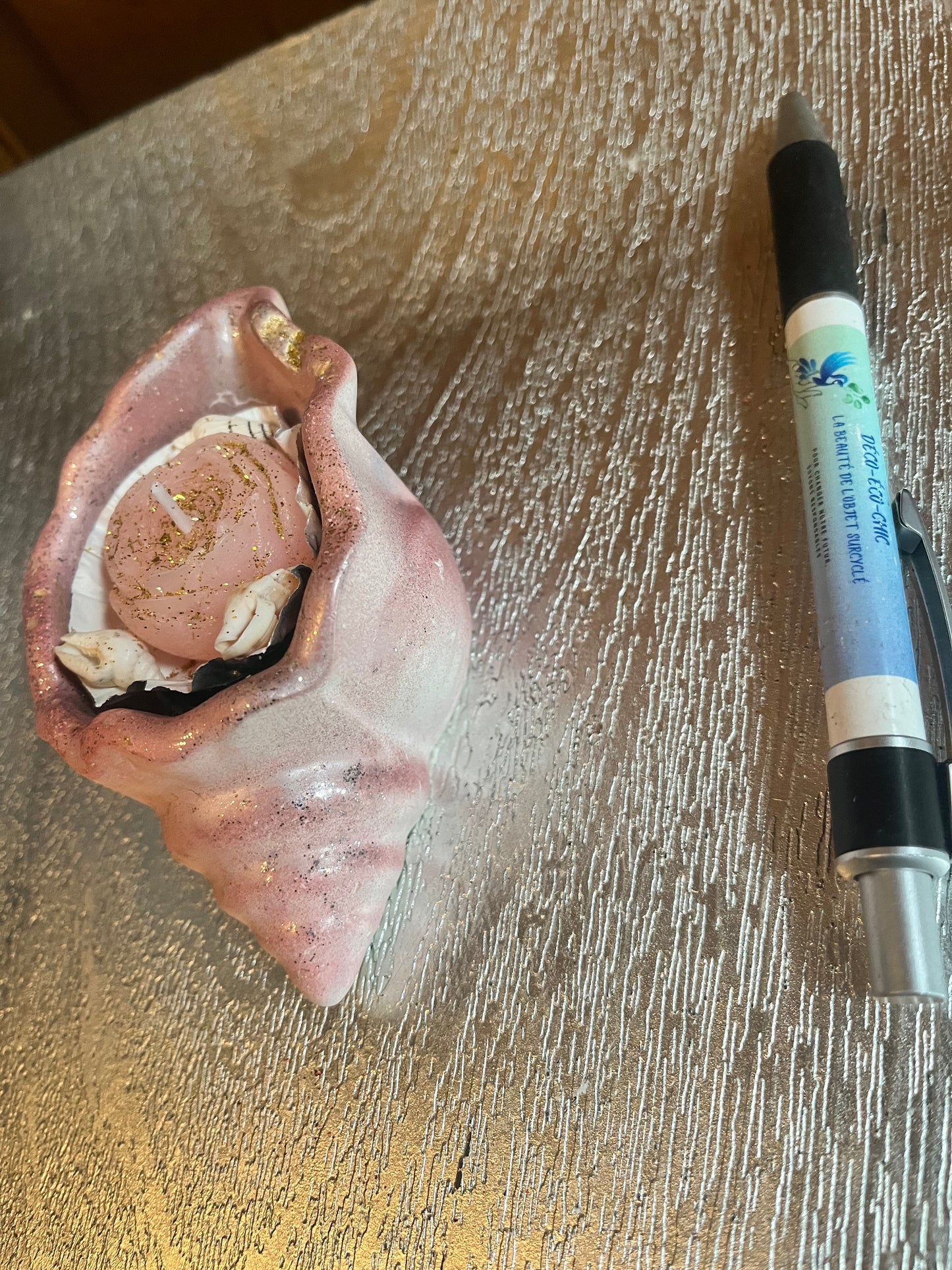 Bougie / coquille escargot en plâtre