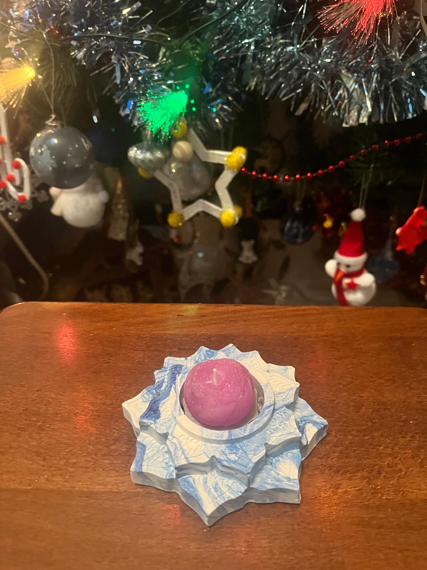 Bougie / fleur de lotus en plâtre