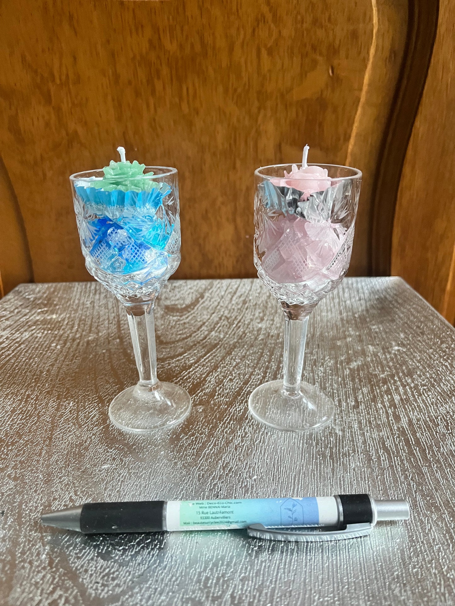 Bougie / mini verre à pieds