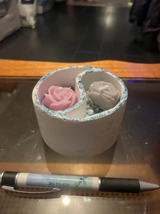 Bougie / yin et yang en plâtre