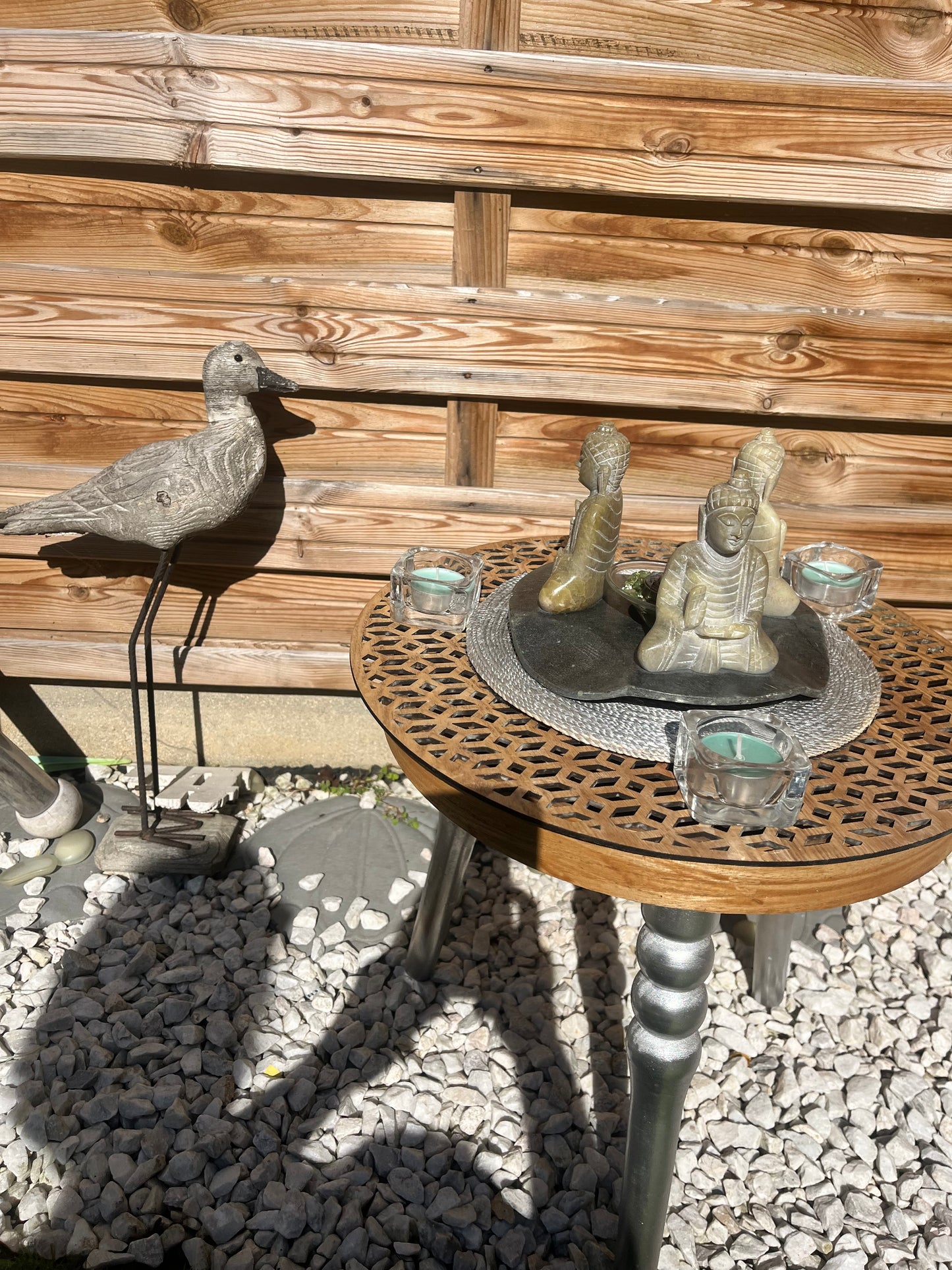Bougeoir zen avec plateau à pieds