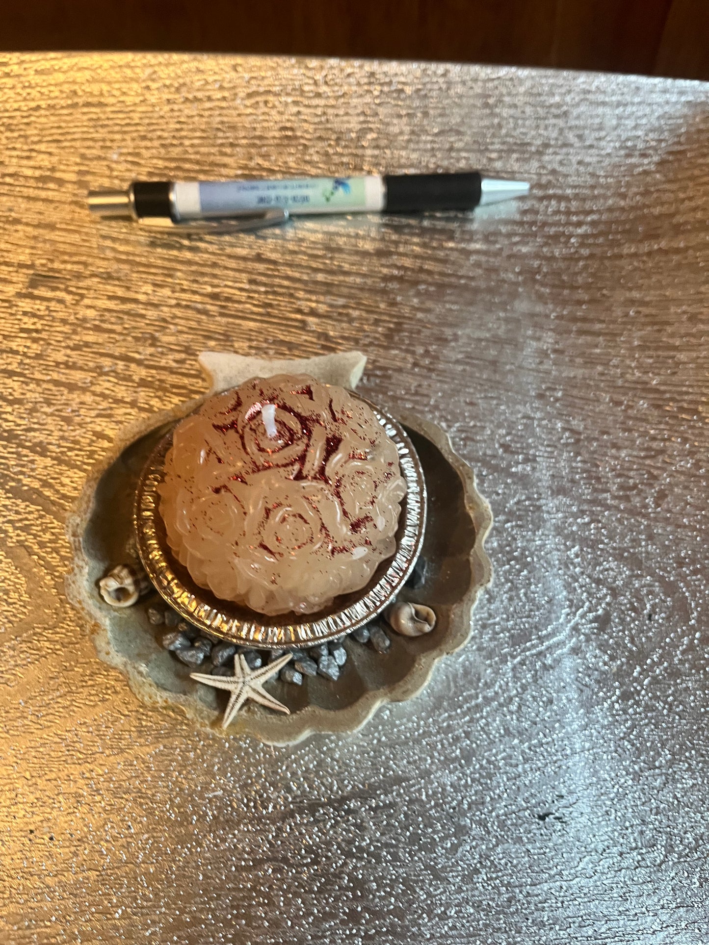 Bougie / coquille St Jacques en plâtre