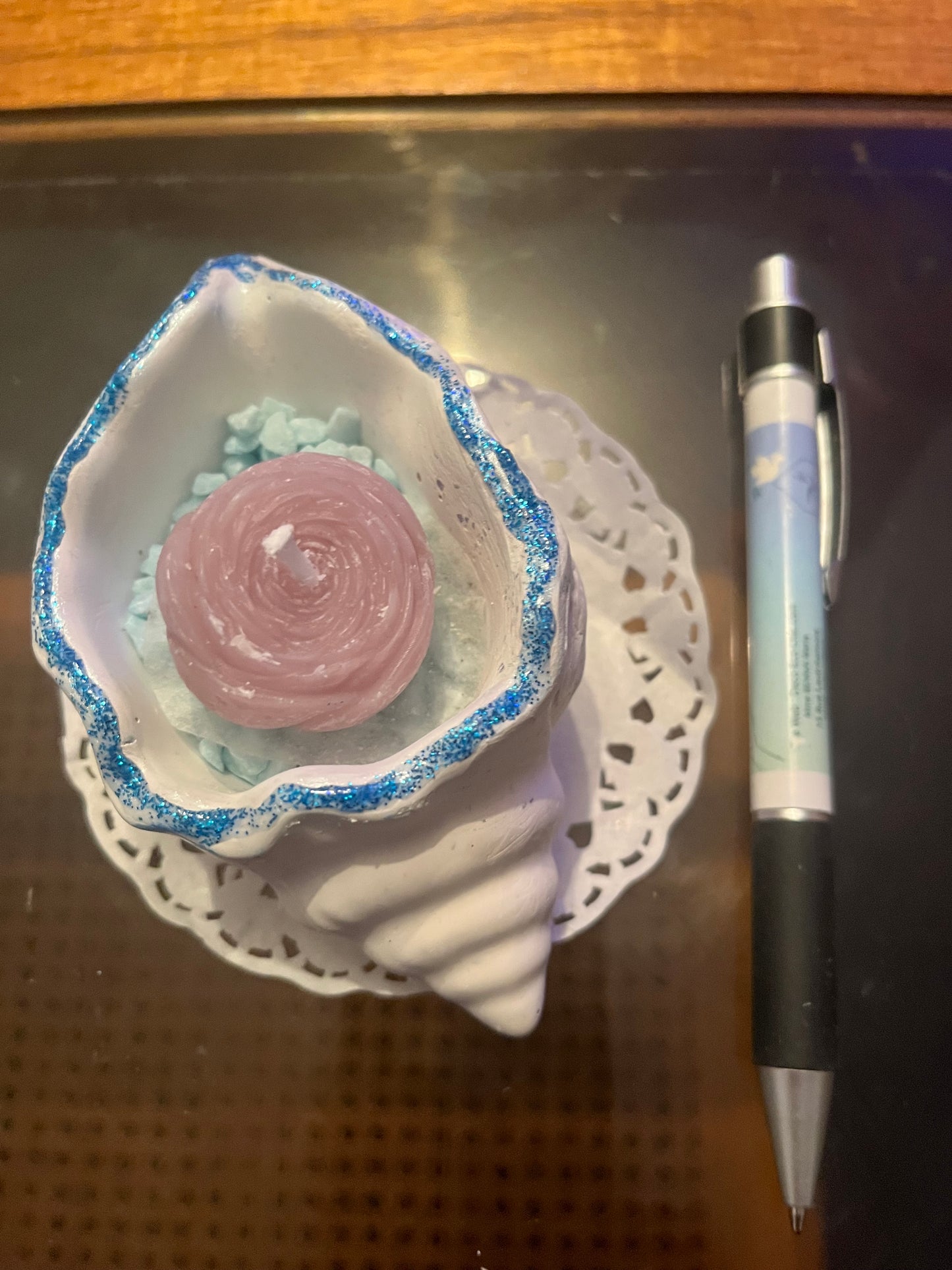Bougie / coquille escargot en plâtre