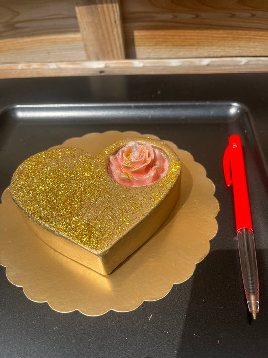 Bougie cœur or