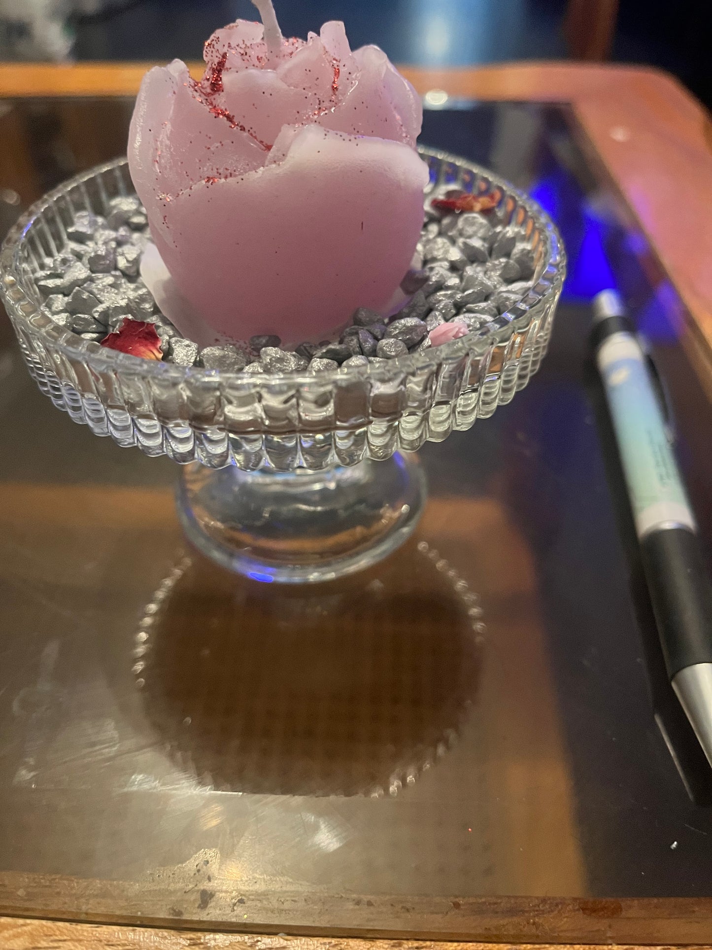Bougie / coupe en verre