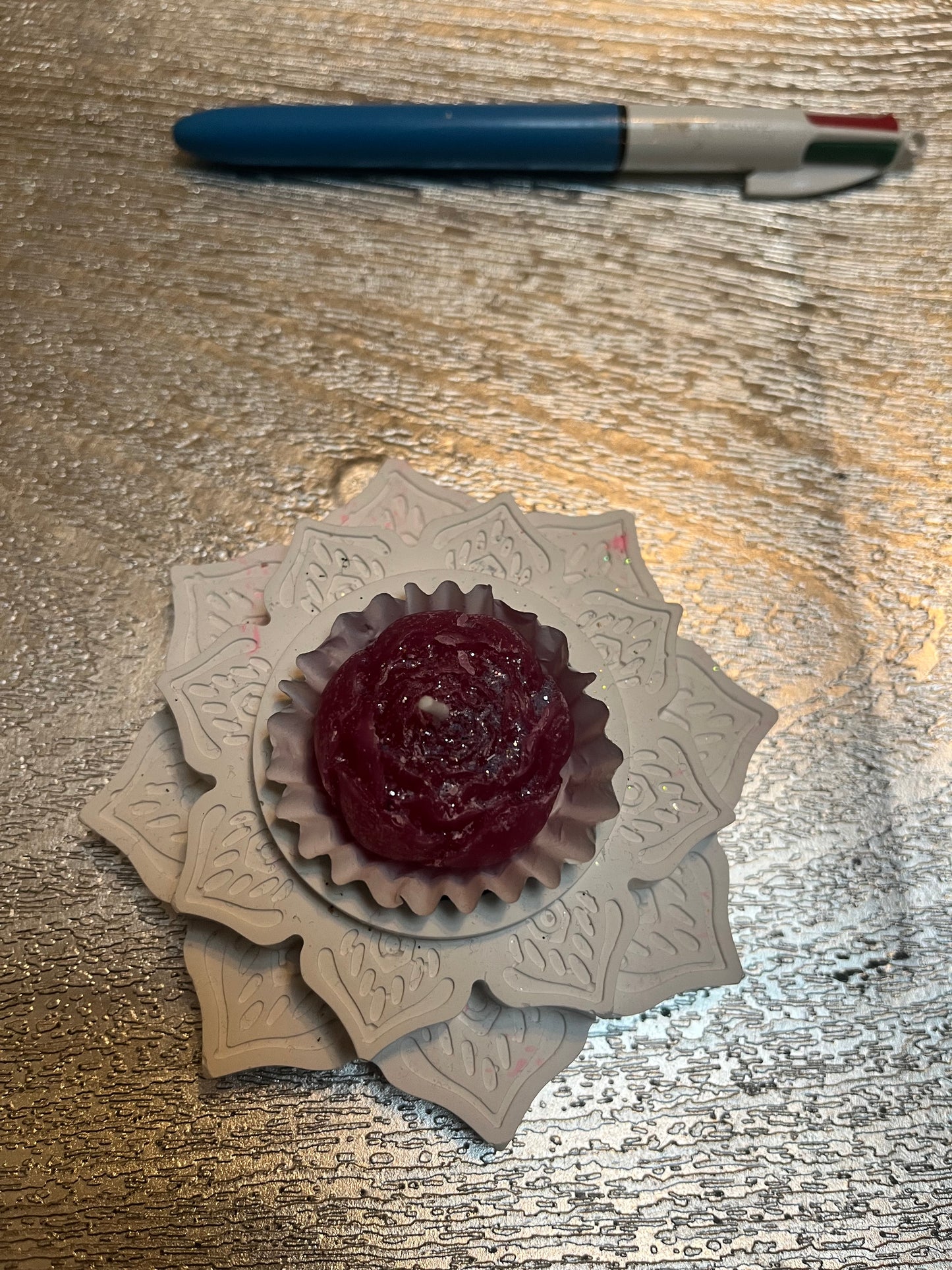 Bougie / fleur de Lotus en plâtre