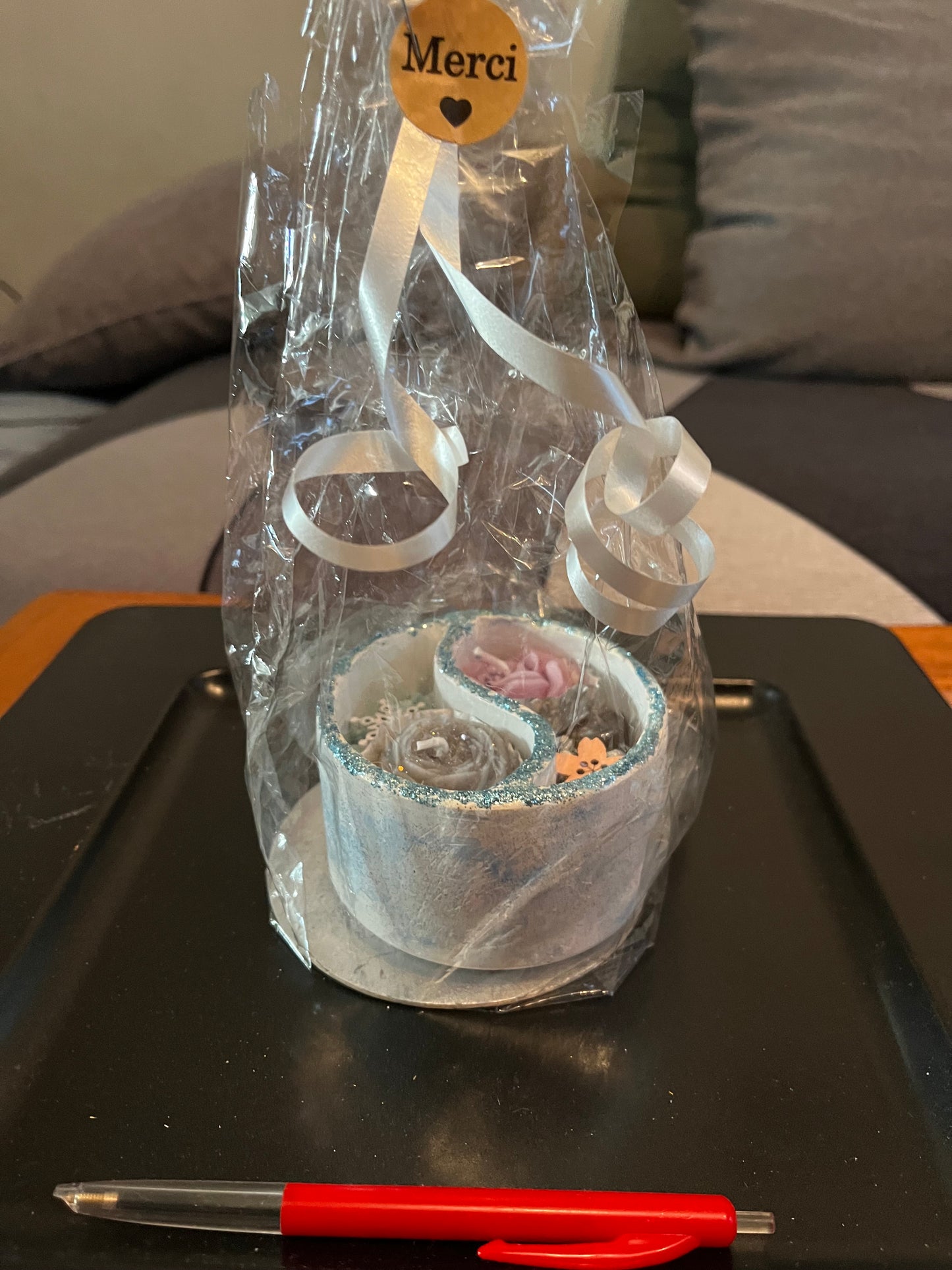 Bougie / yin et yang en plâtre