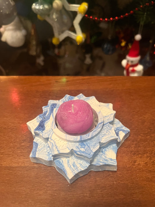 Bougie / fleur de lotus en plâtre