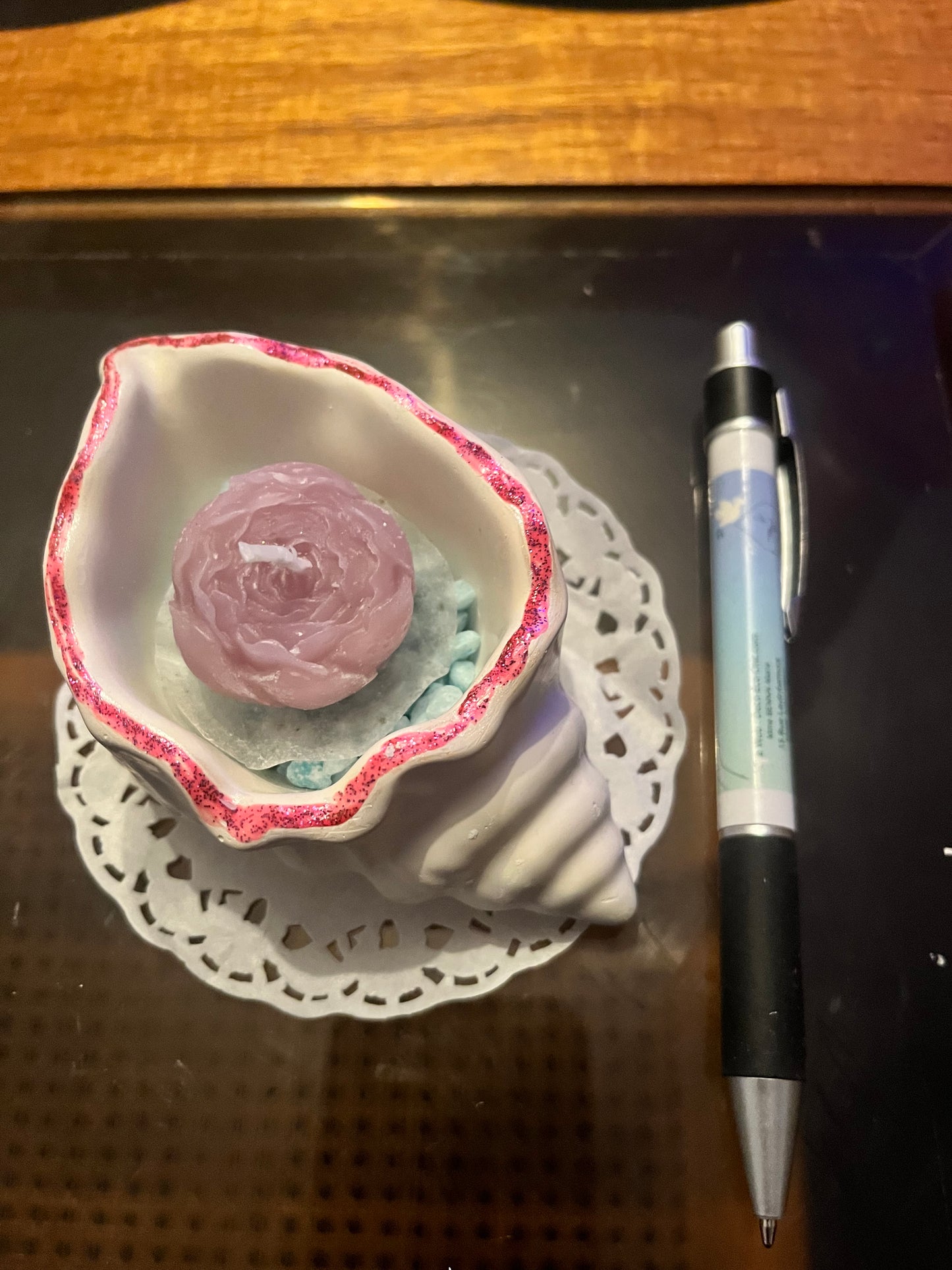 Bougie / coquille escargot en plâtre
