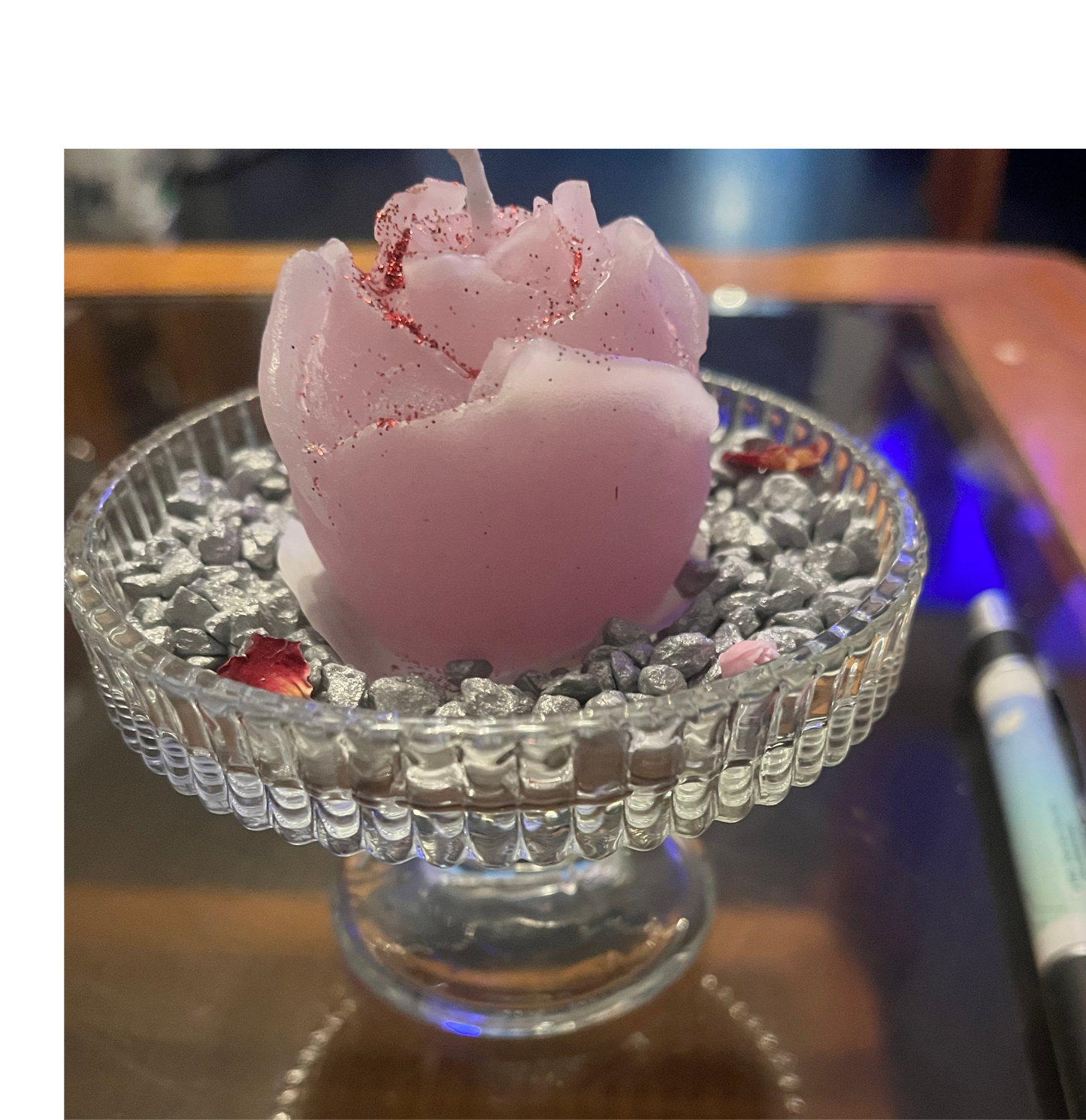 Bougie / coupe en verre
