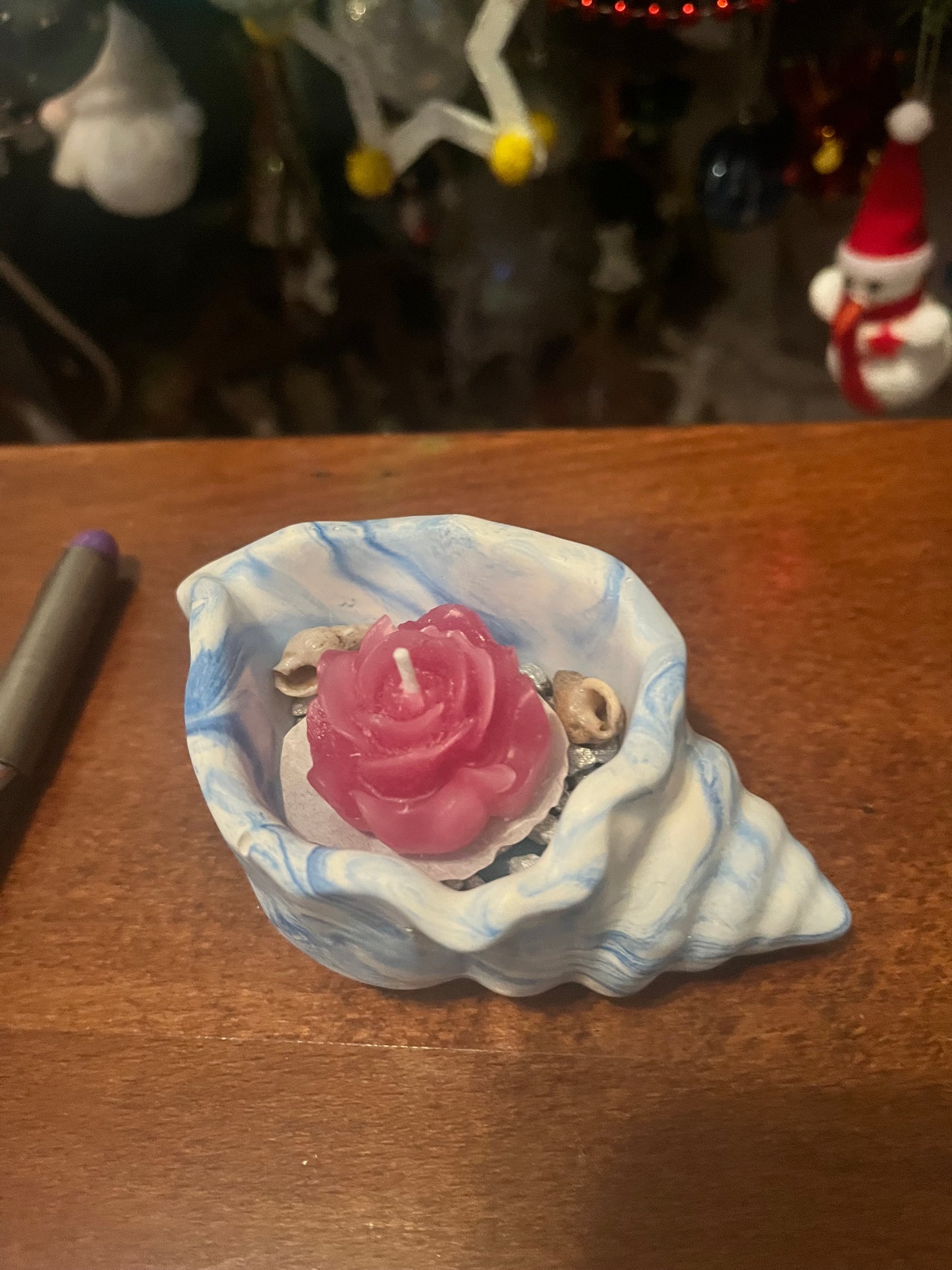 Bougie / coquille d escargot en plâtre