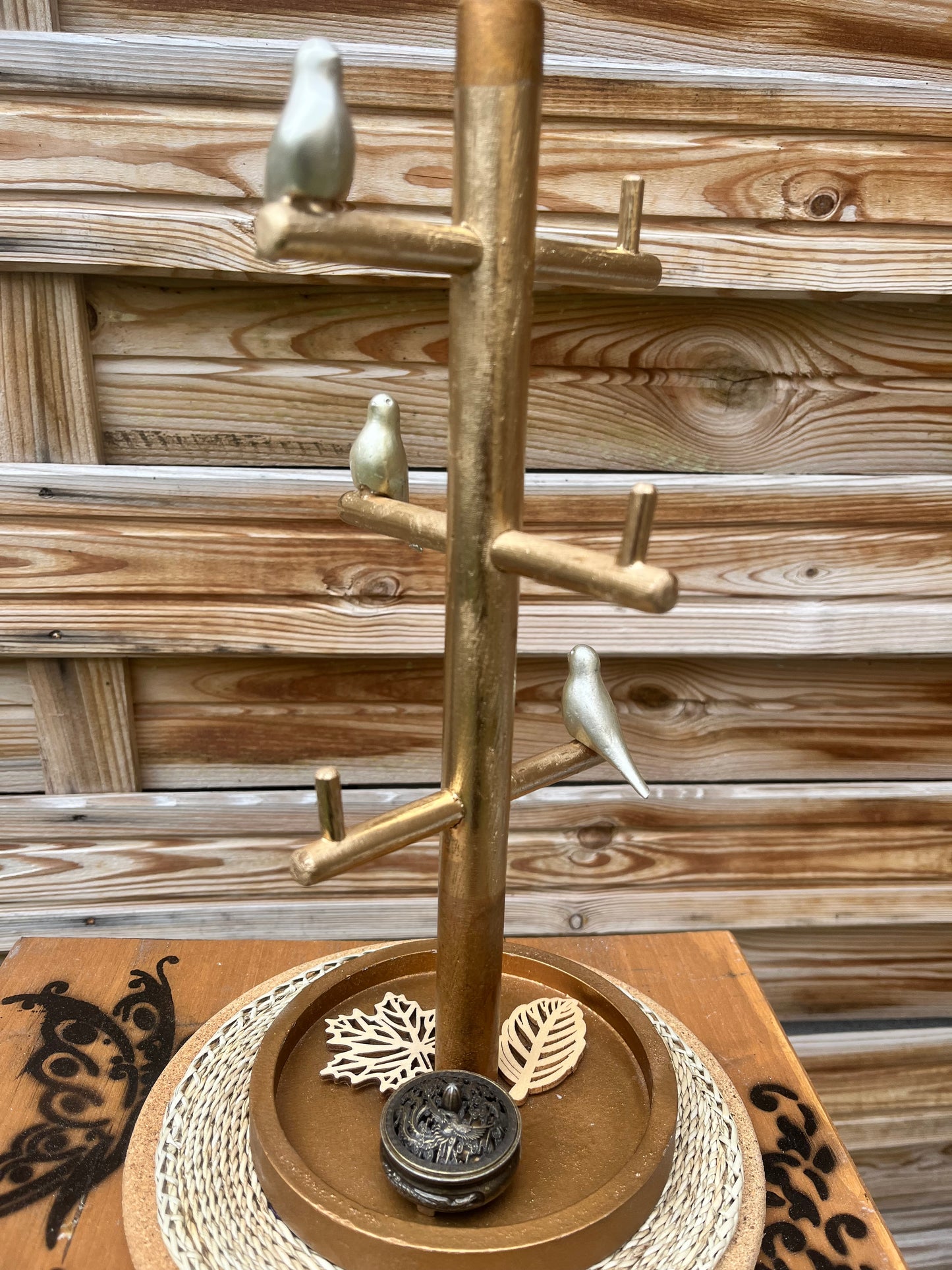 Porte bijoux avec décor oiseaux