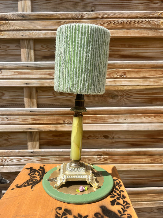 Lampe élégante en bronze et onyx vert
