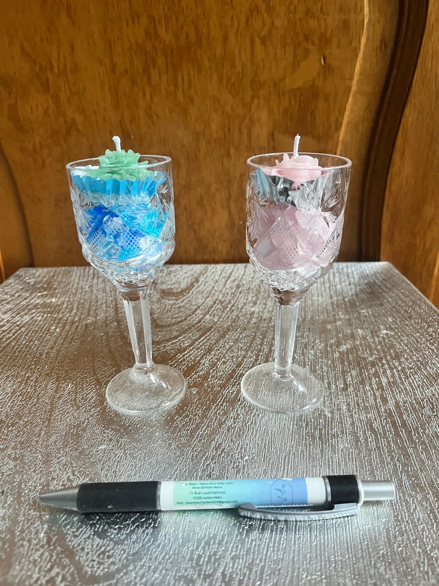 Bougie / mini verre à pieds