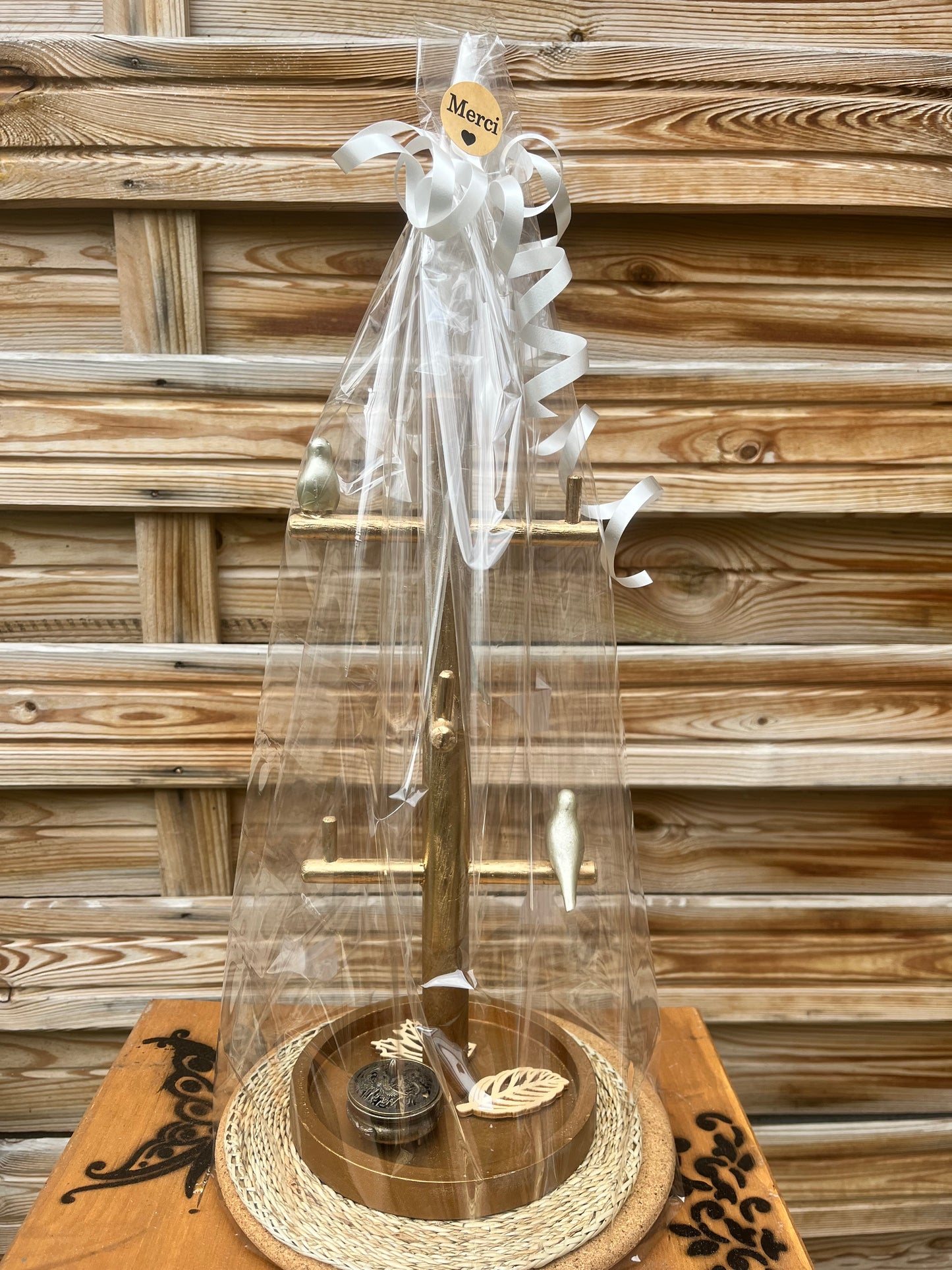 Porte bijoux avec décor oiseaux