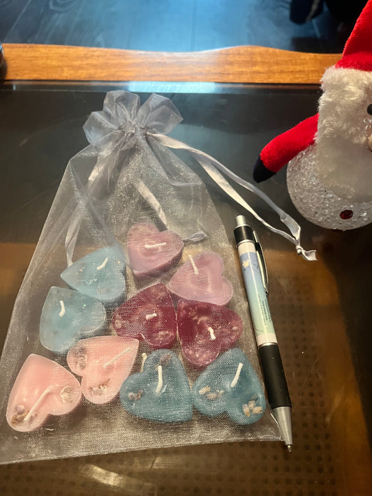 Bougies / Recharge de 10 mini cœurs + 1 gratuite