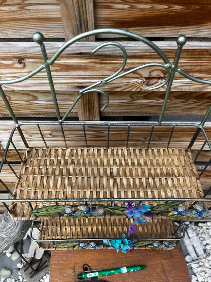 Étagère double panier avec déco canards