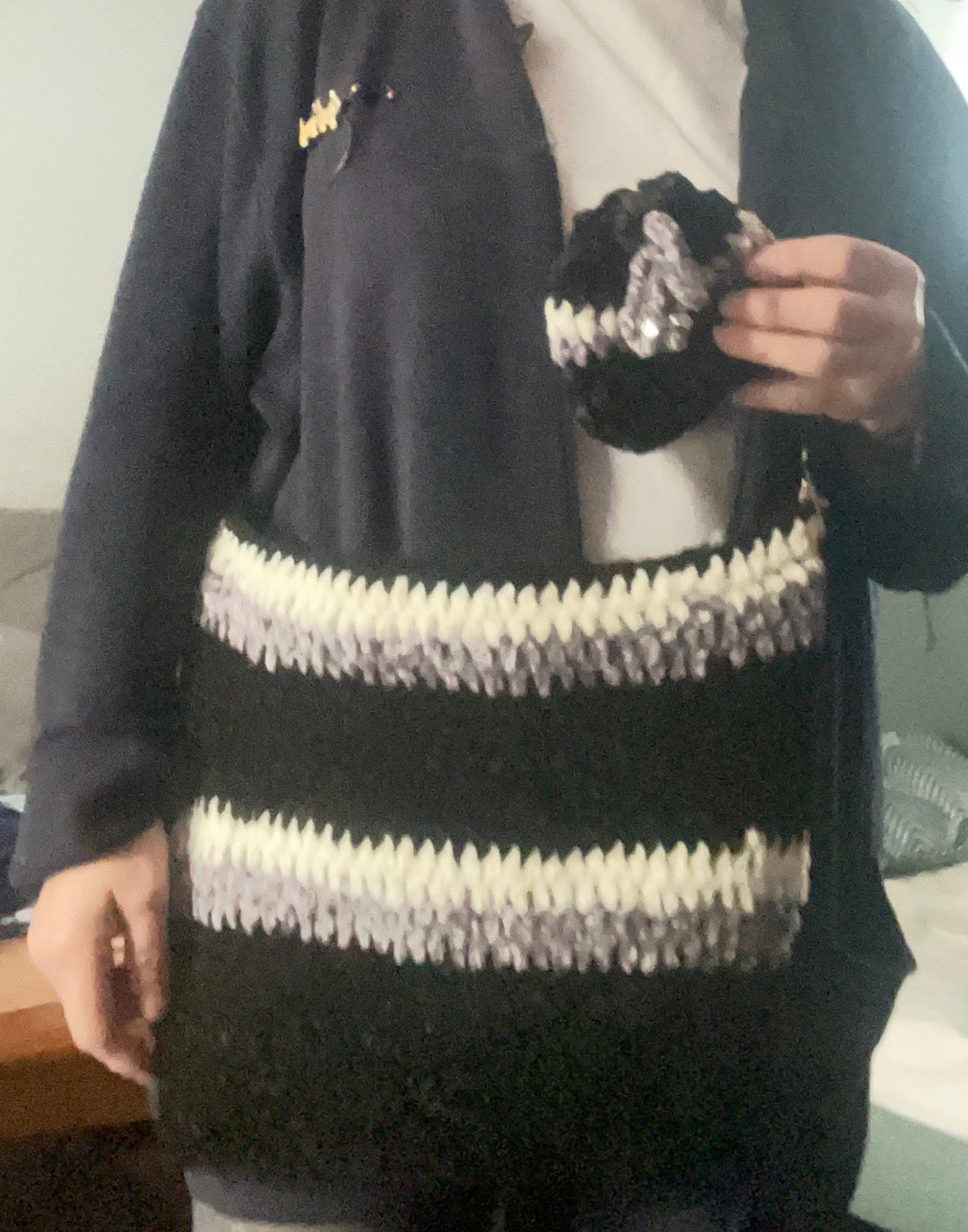 Sac noir/gris/blanc