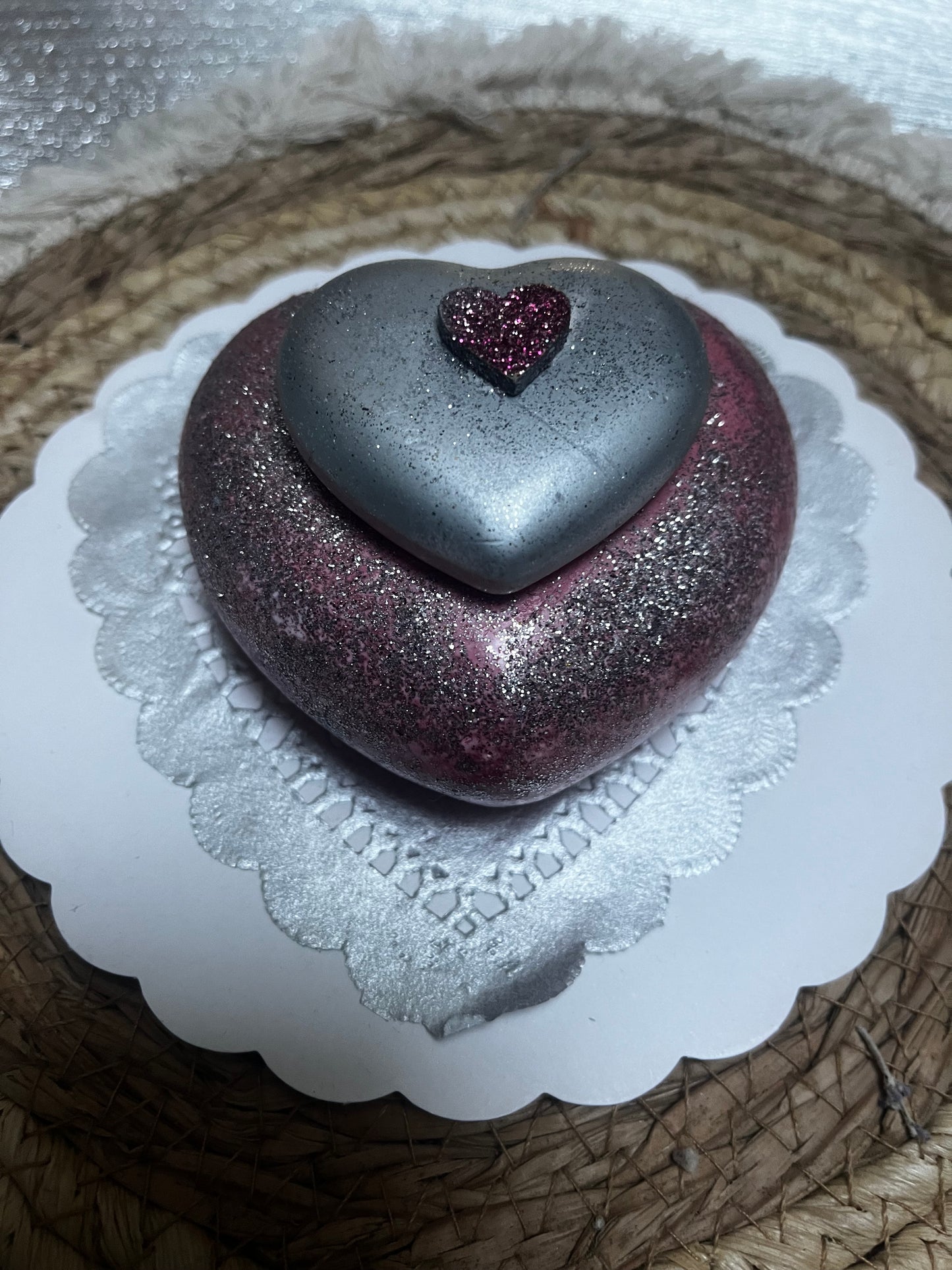 Bougie / cœur en plâtre