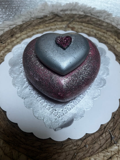 Bougie / cœur en plâtre