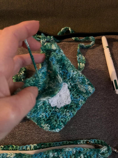 Sac+porte monnaie+mini sacoche vert