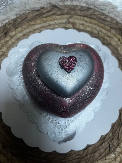 Bougie / cœur en plâtre