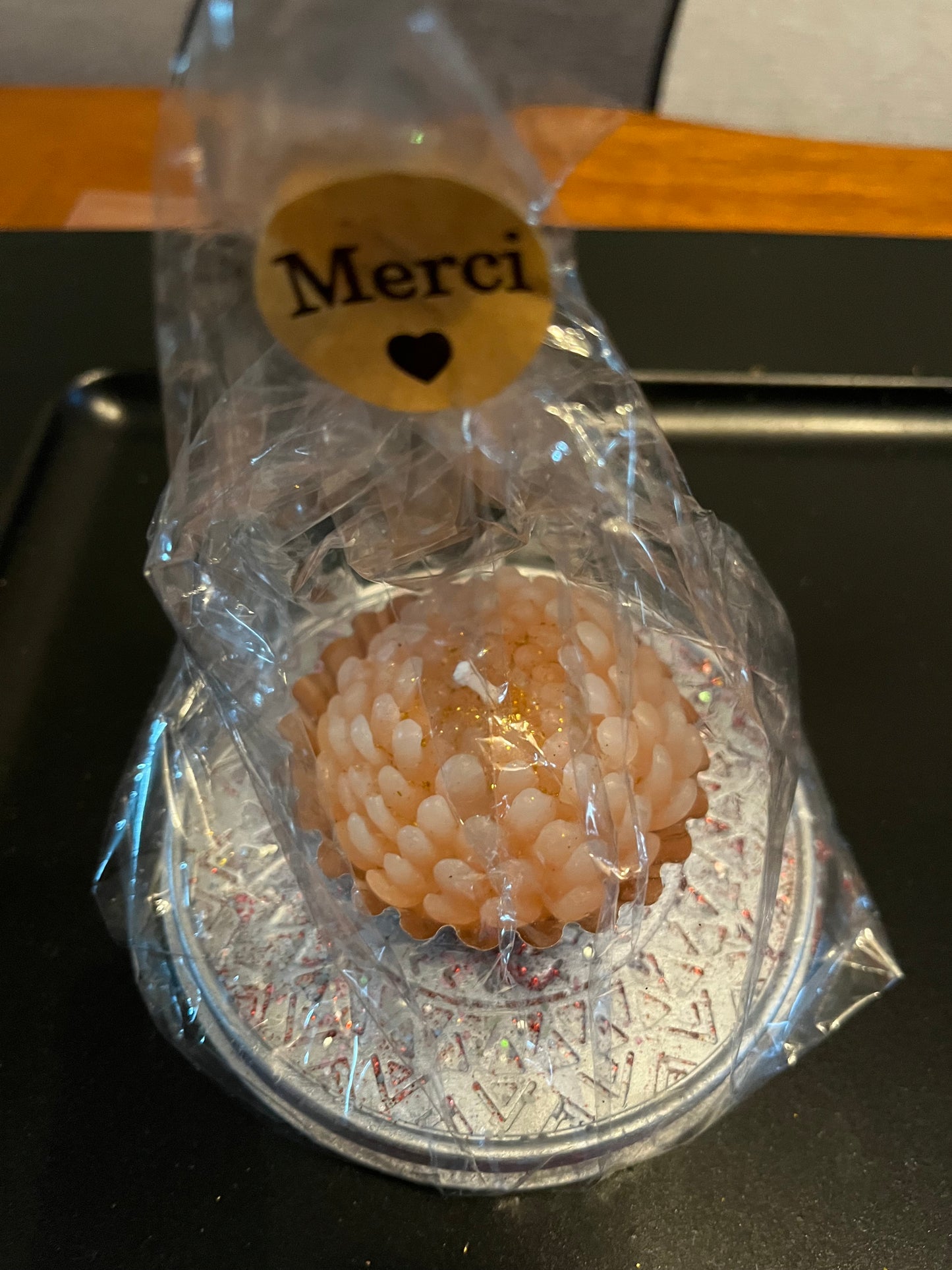 Plateau rond avec bougie