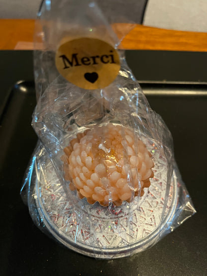 Plateau rond avec bougie