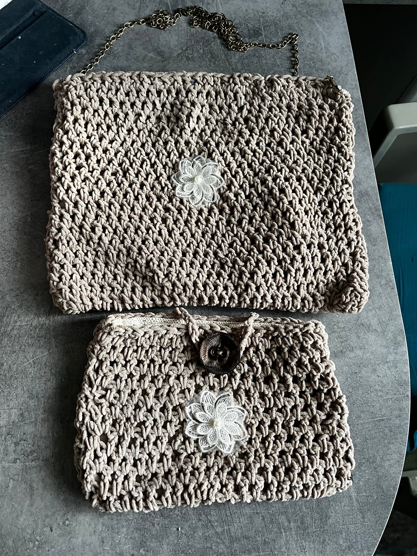 Sac et pochette beige