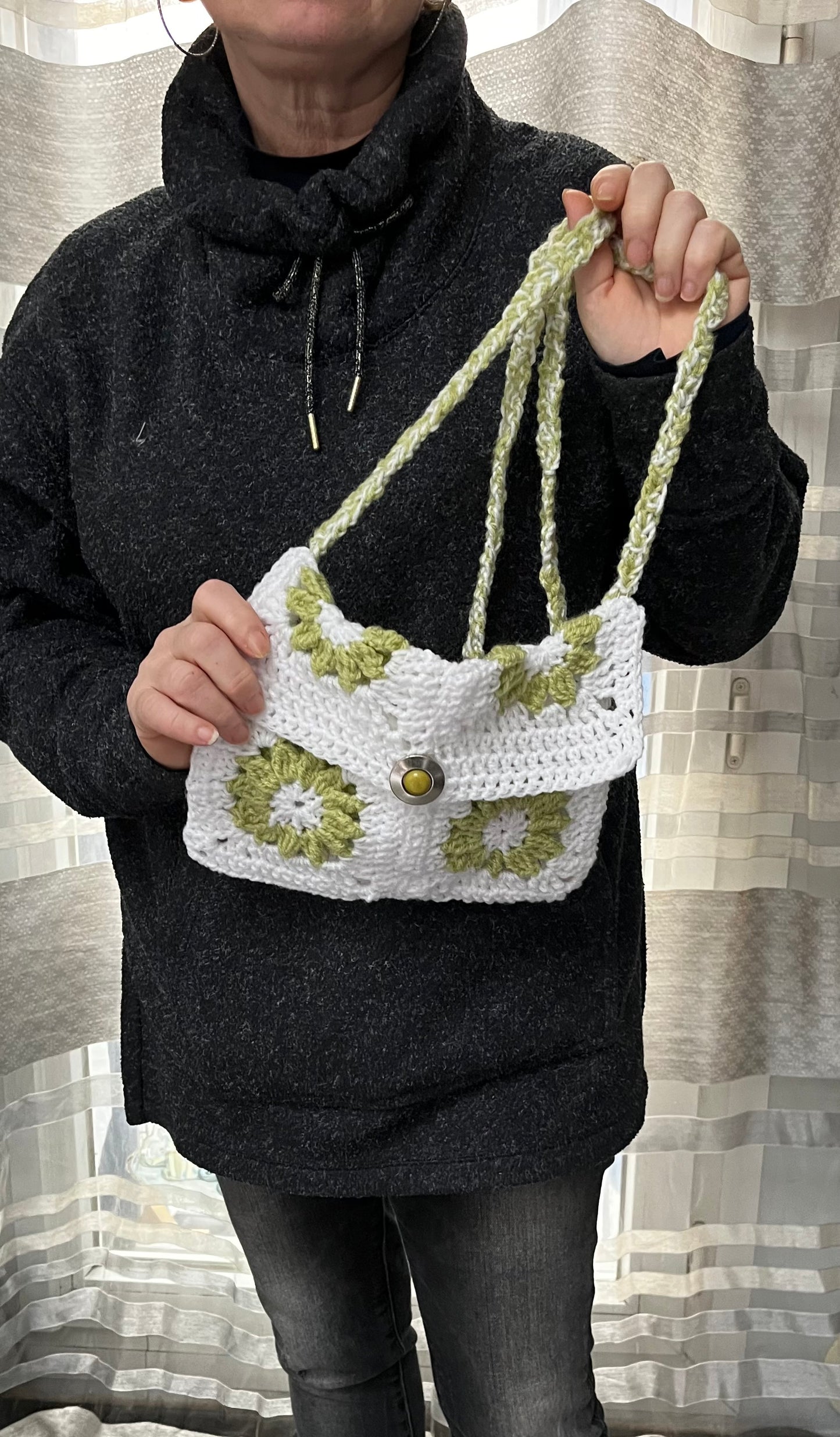 Sac protège livre ou cahier blanc et vert