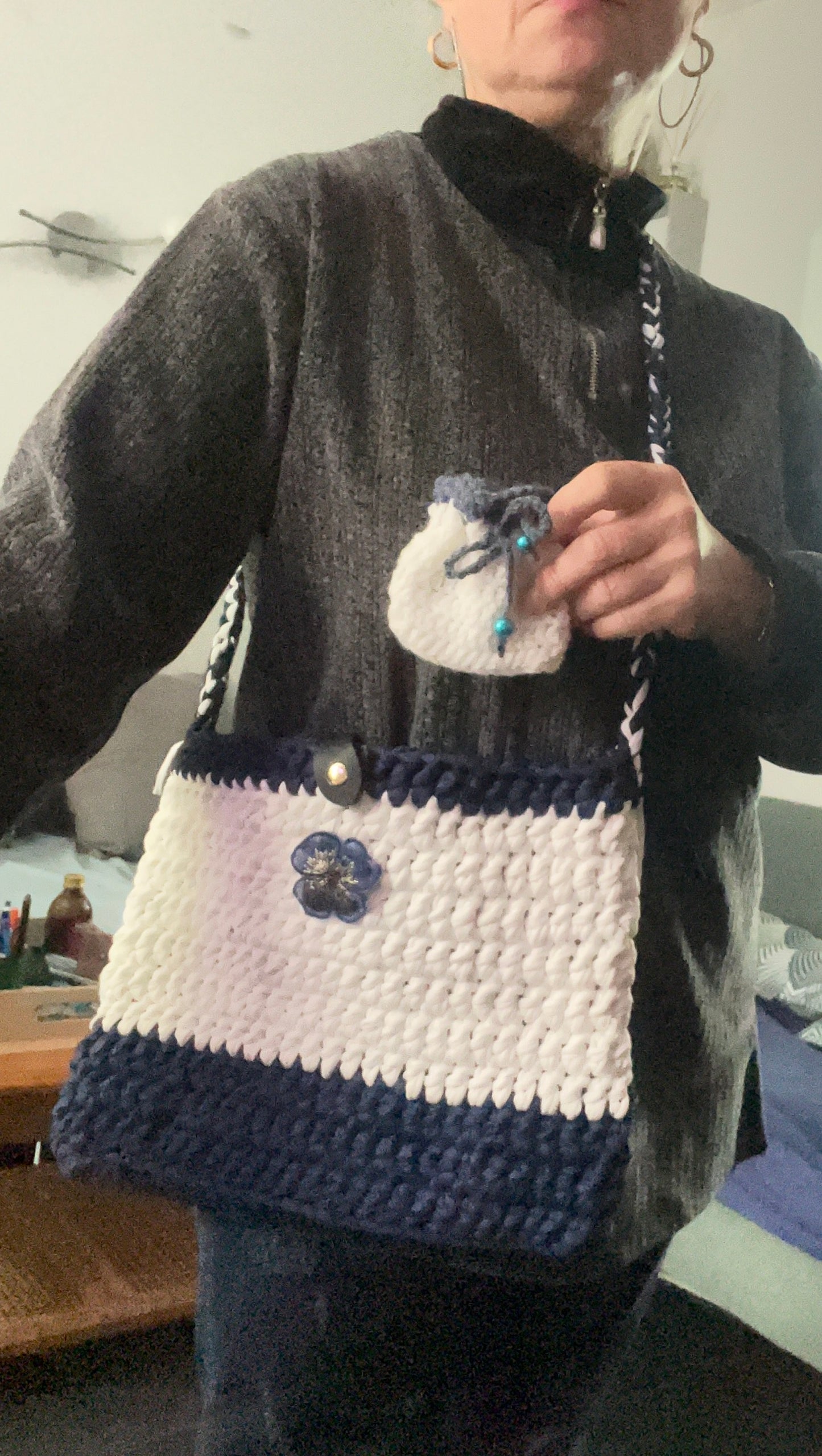 Sac bleu et blanc